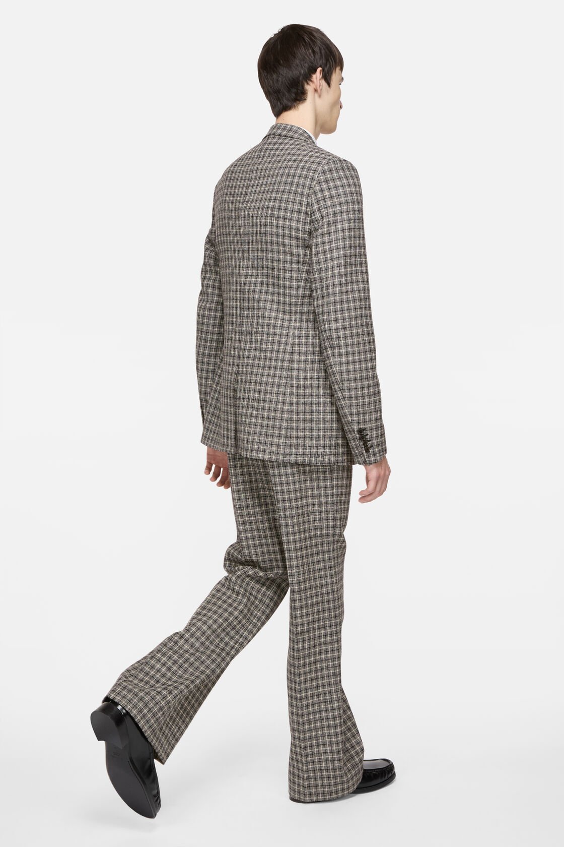 Fitted wool suit jacket, Black/white, 2000x