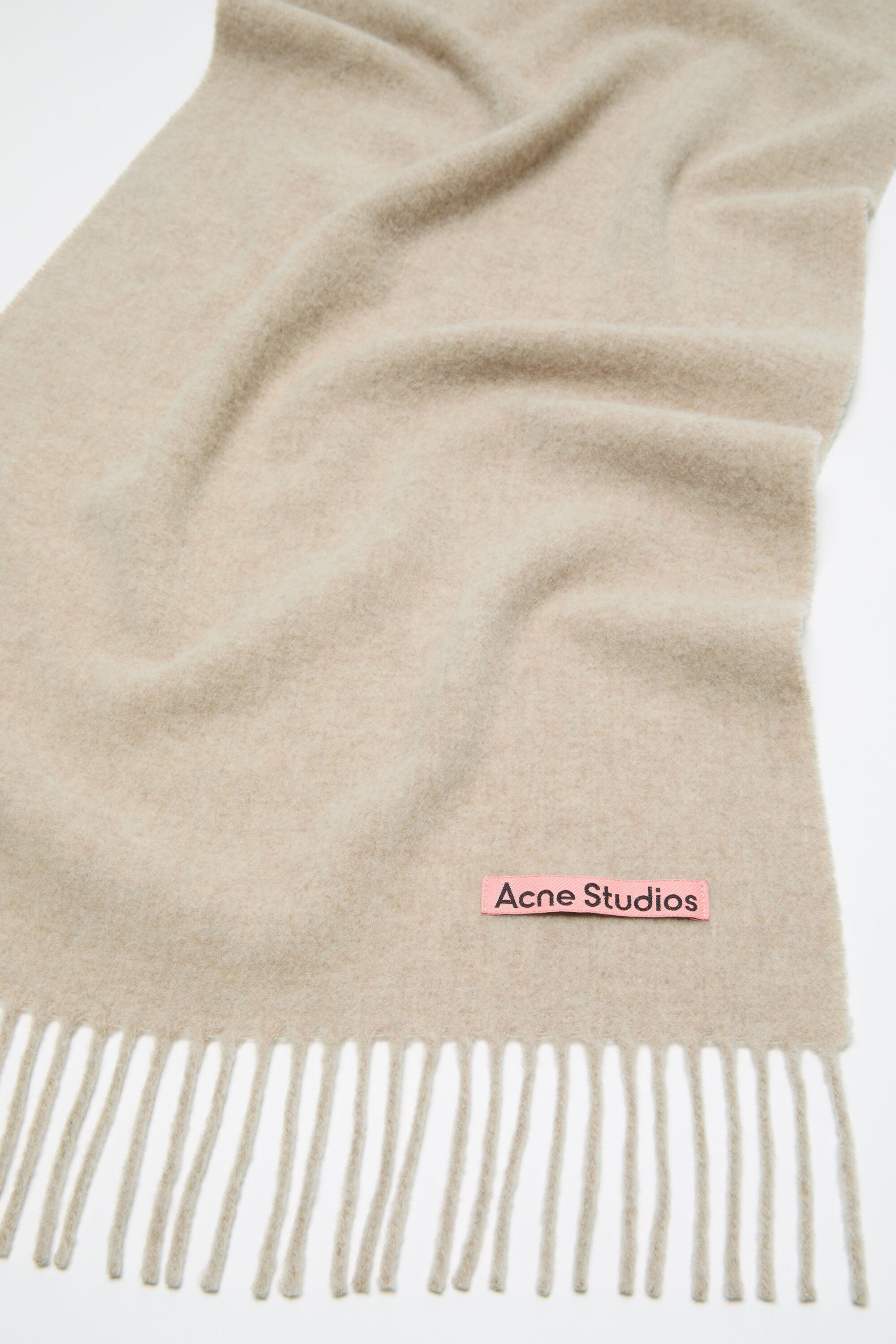 Acne Studios - フリンジウールスカーフ - ナロー - オートミールメランジ