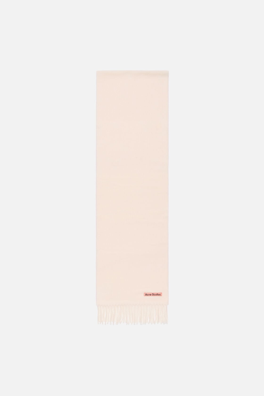Fringe wool scarf - skinny, Warm white, 2000x