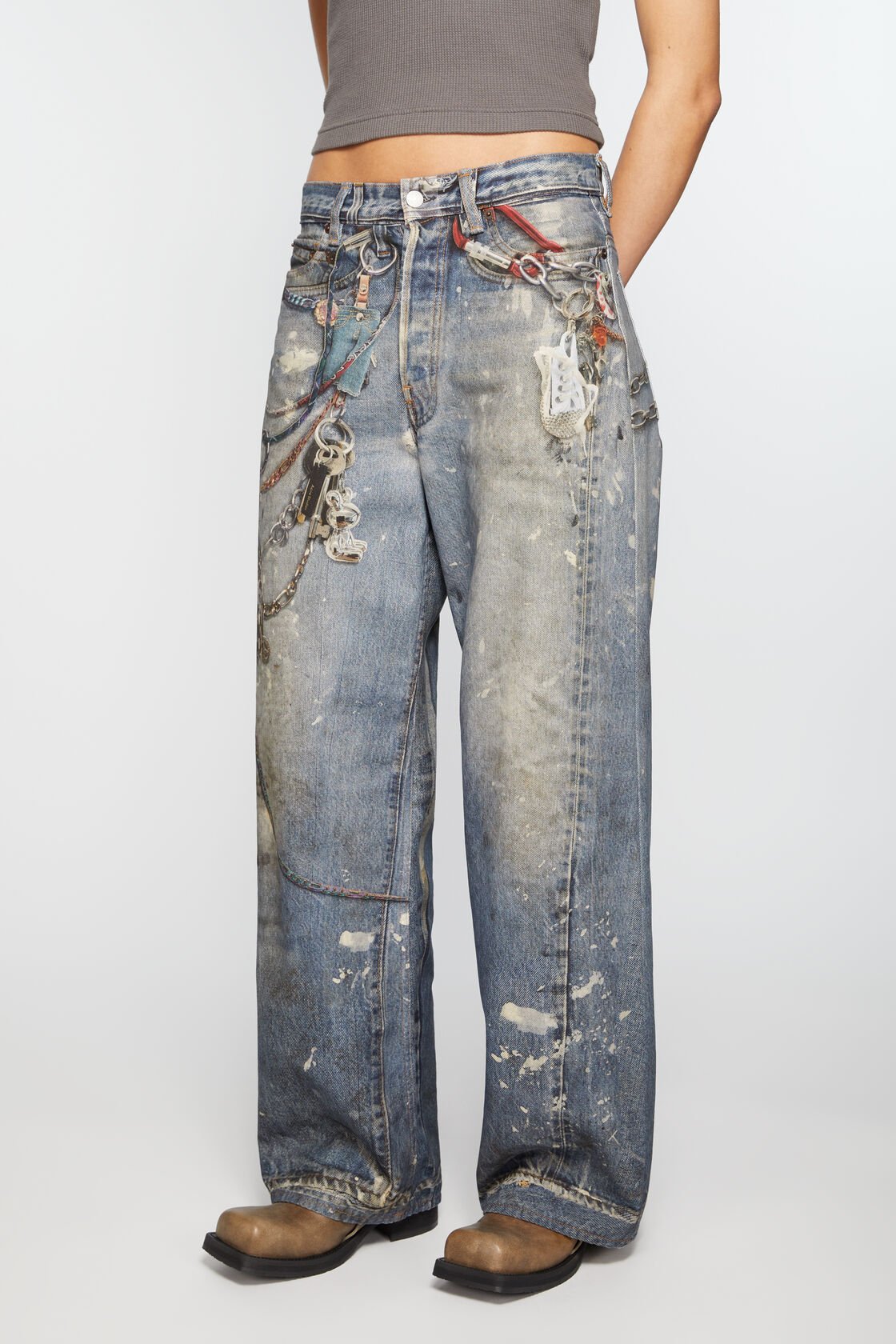 Baggy fit trousers - 1981F, Mid Blue, 2000x