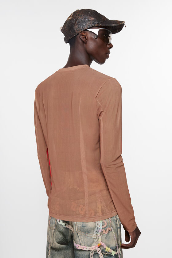 Acne Studios - ロングスリーブTシャツ スプレーロゴ - トープベージュ