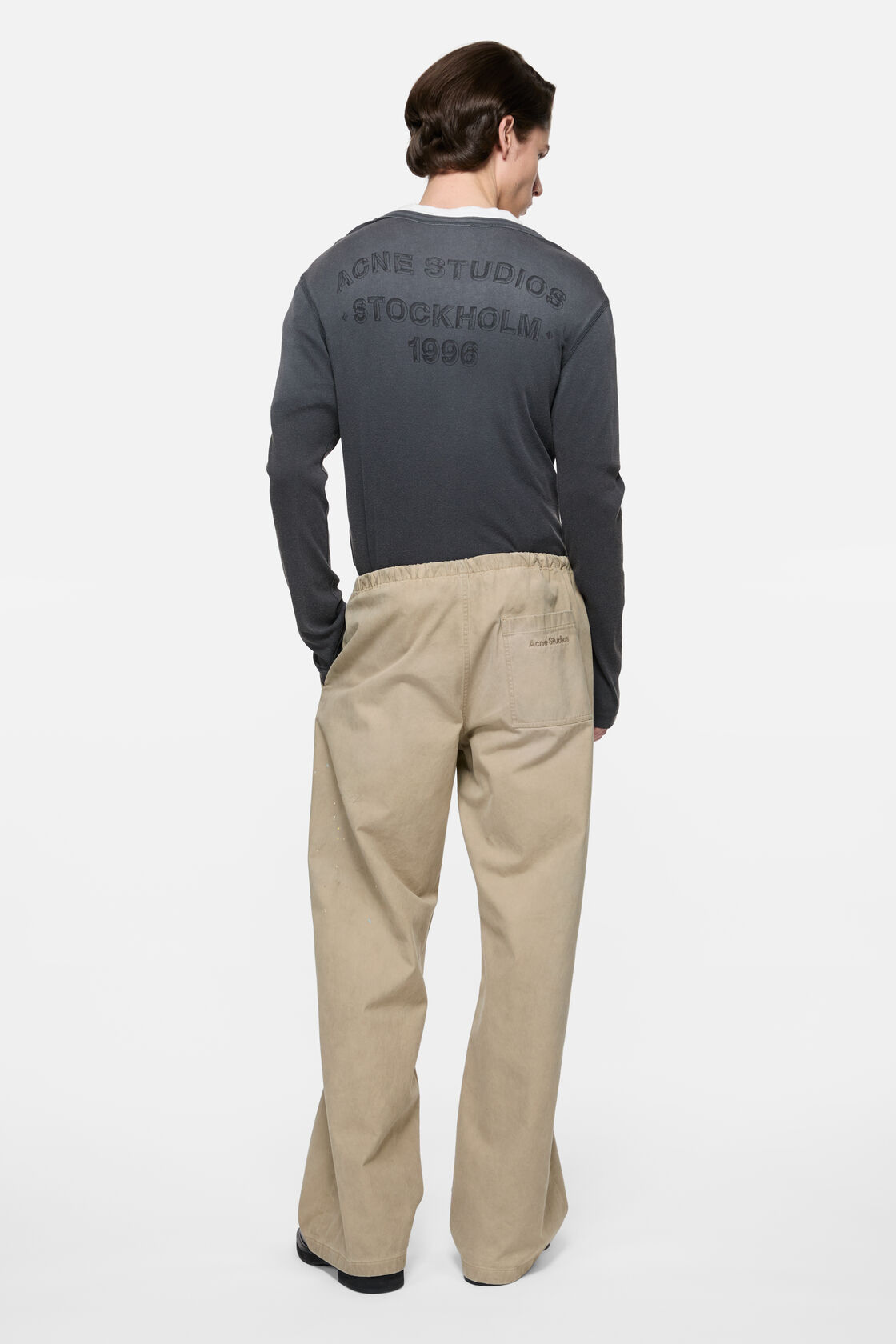 Washed twill trousers, Light beige, 2000x