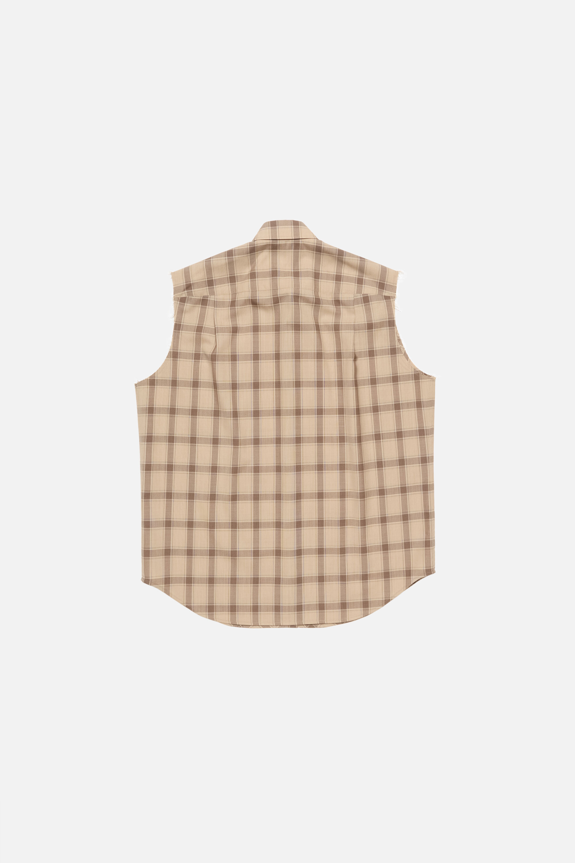Acne Studios - チェックボタンアップベスト - ベージュマルチ