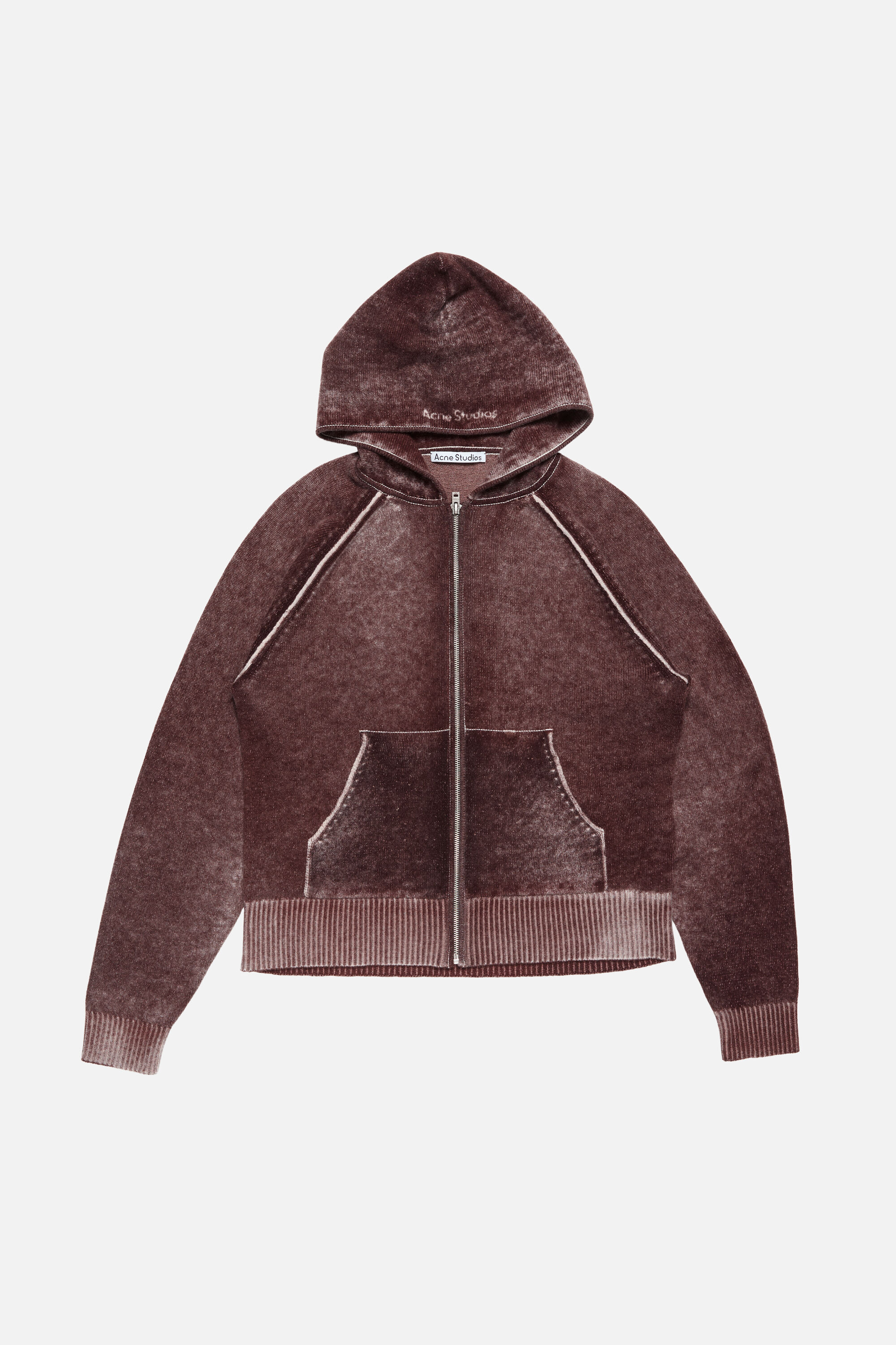 Acne Studios - フード付きジッパースウェット - ダークバーガンディ