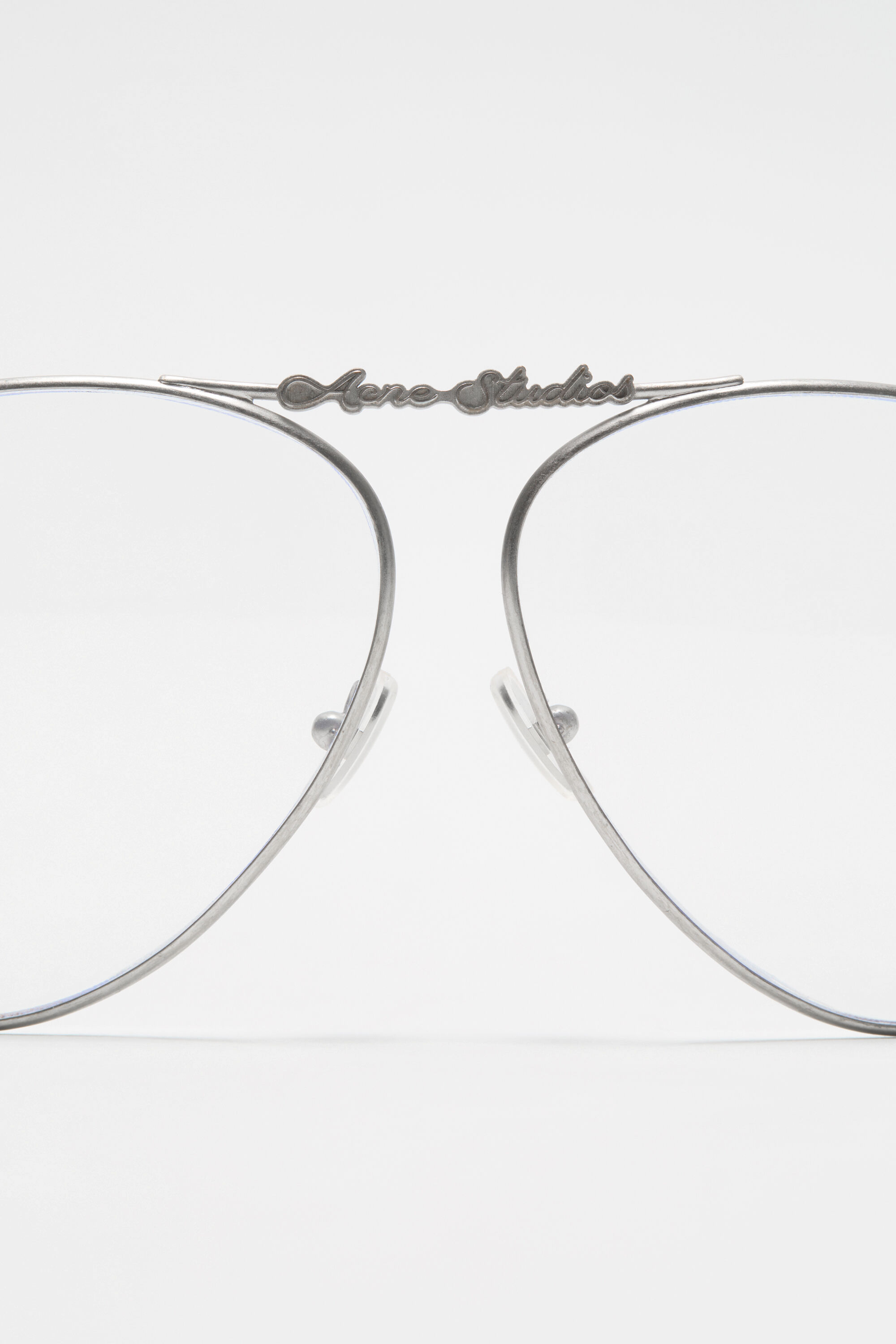 Acne Studios - Metal aviator sunglasses - Vintage silver/transparent