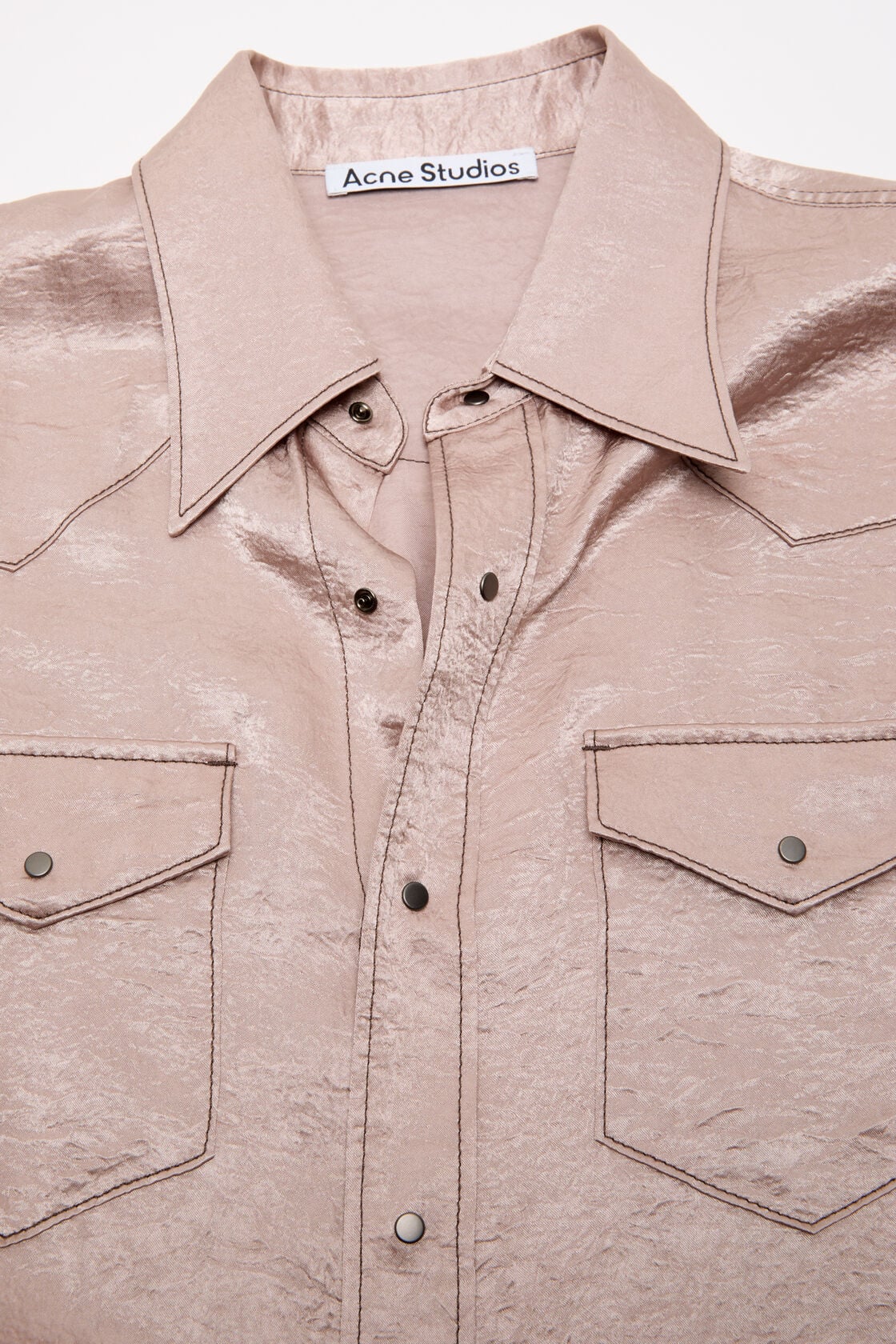 Textured satin button-up shirt, Dusty pink, 2000x