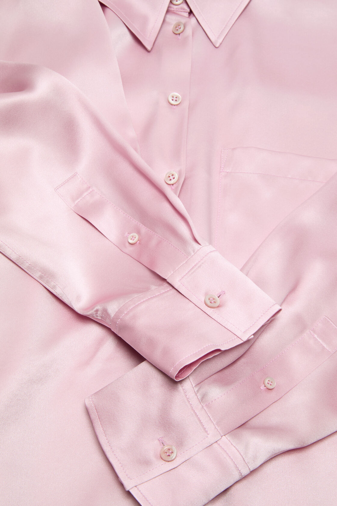 Layered Satin Blouse, Pastel pink, 2000x