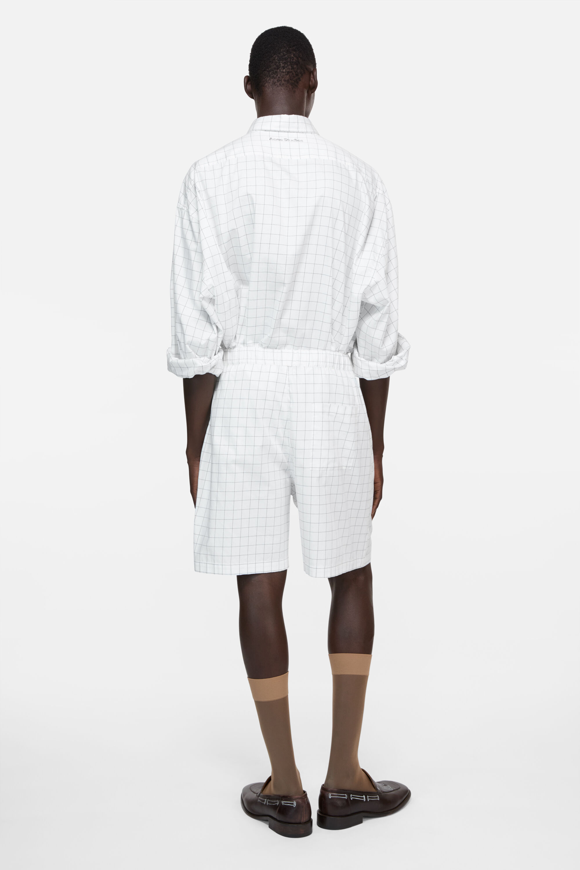 Acne Studios - チェックボタンアップシャツ - ホワイト/ブラック
