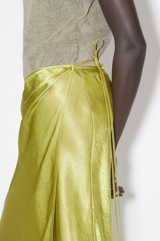 Acne Studios Satin wrap skirt Light olive