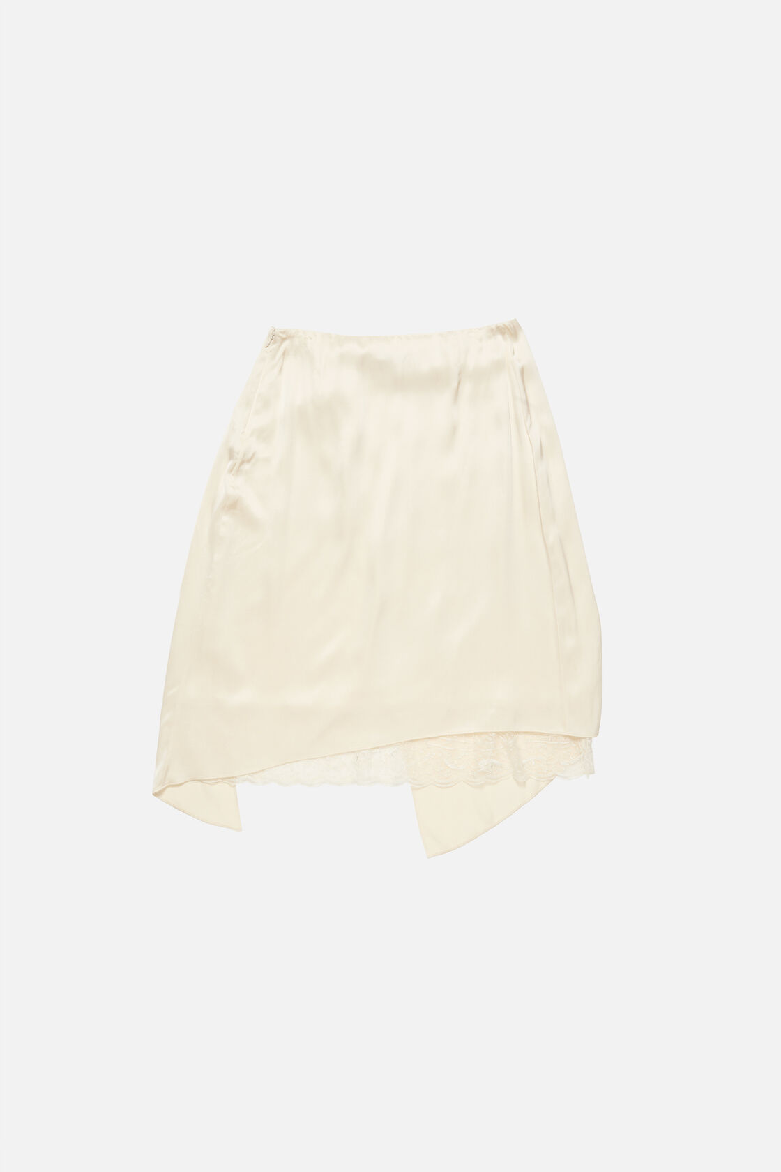 Layered satin skirt, Cream white, 2000x