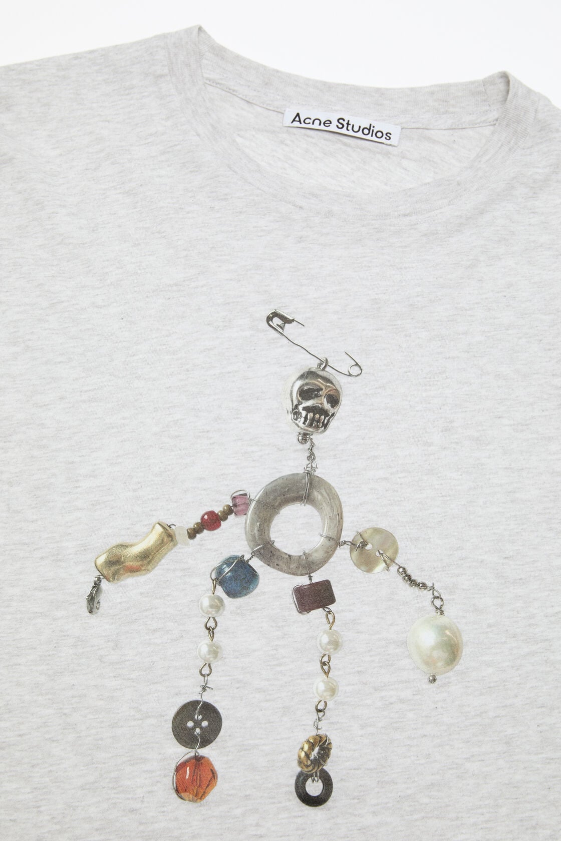 Fitted graphic t-shirt, Grey Melange, 2000x