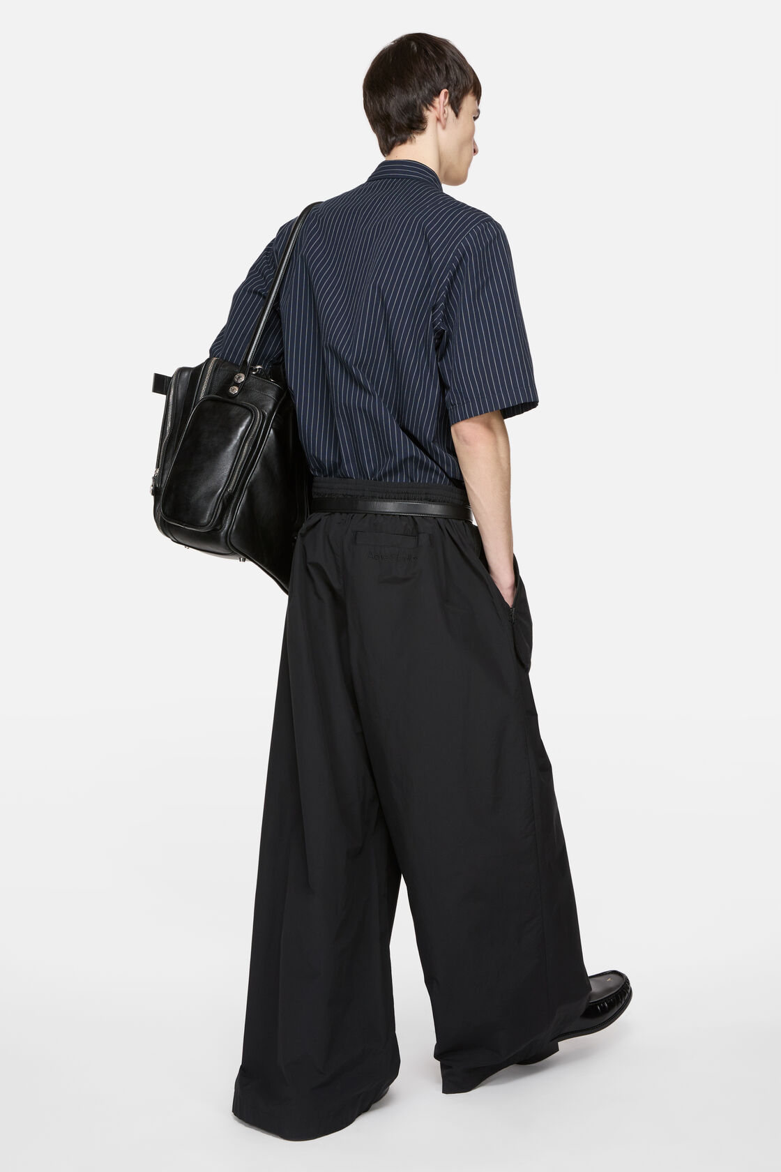 Stripe button-up shirt, Navy/white, 2000x