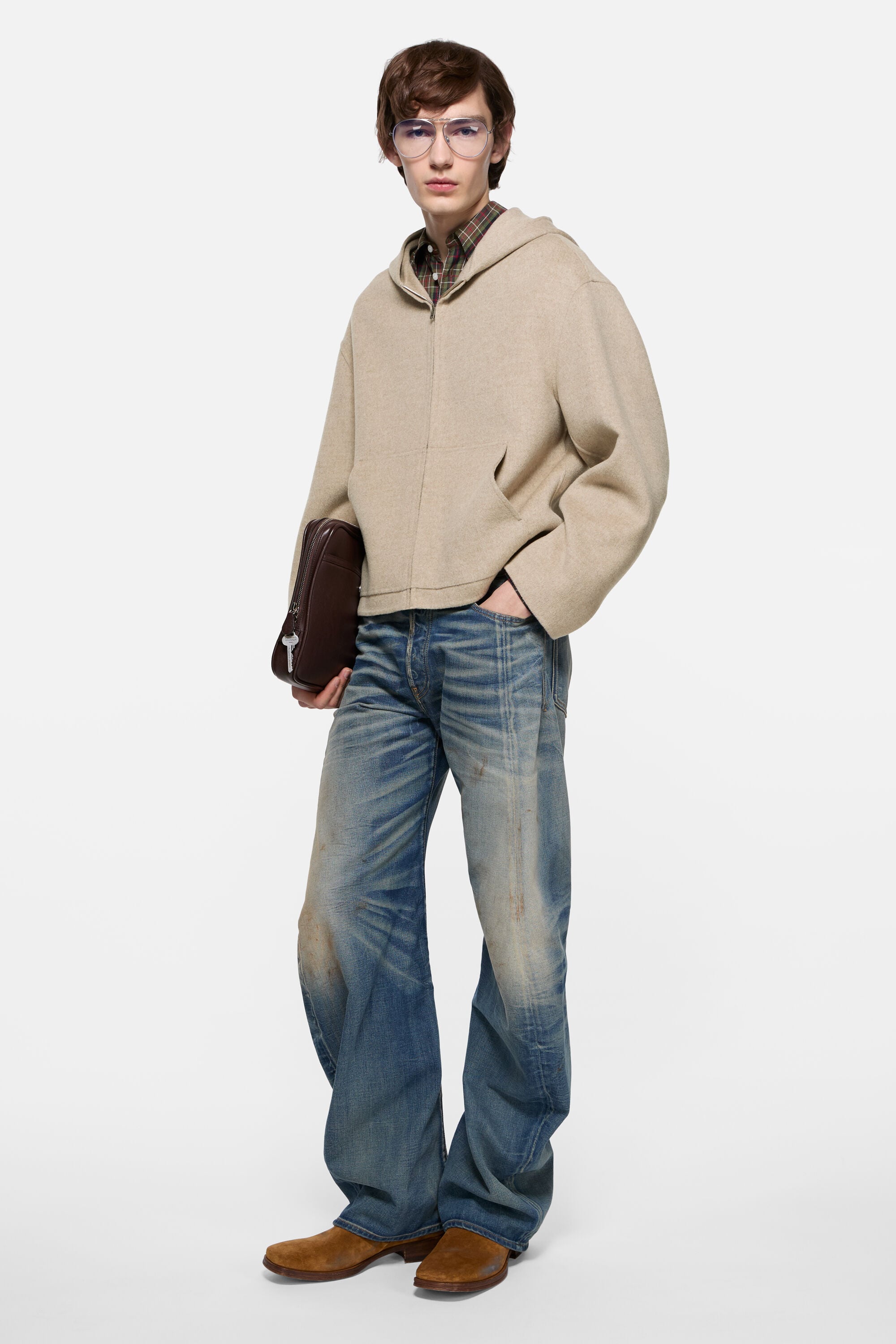 Acne Studios - フード付きカシミヤジャケット - オートミールメランジ