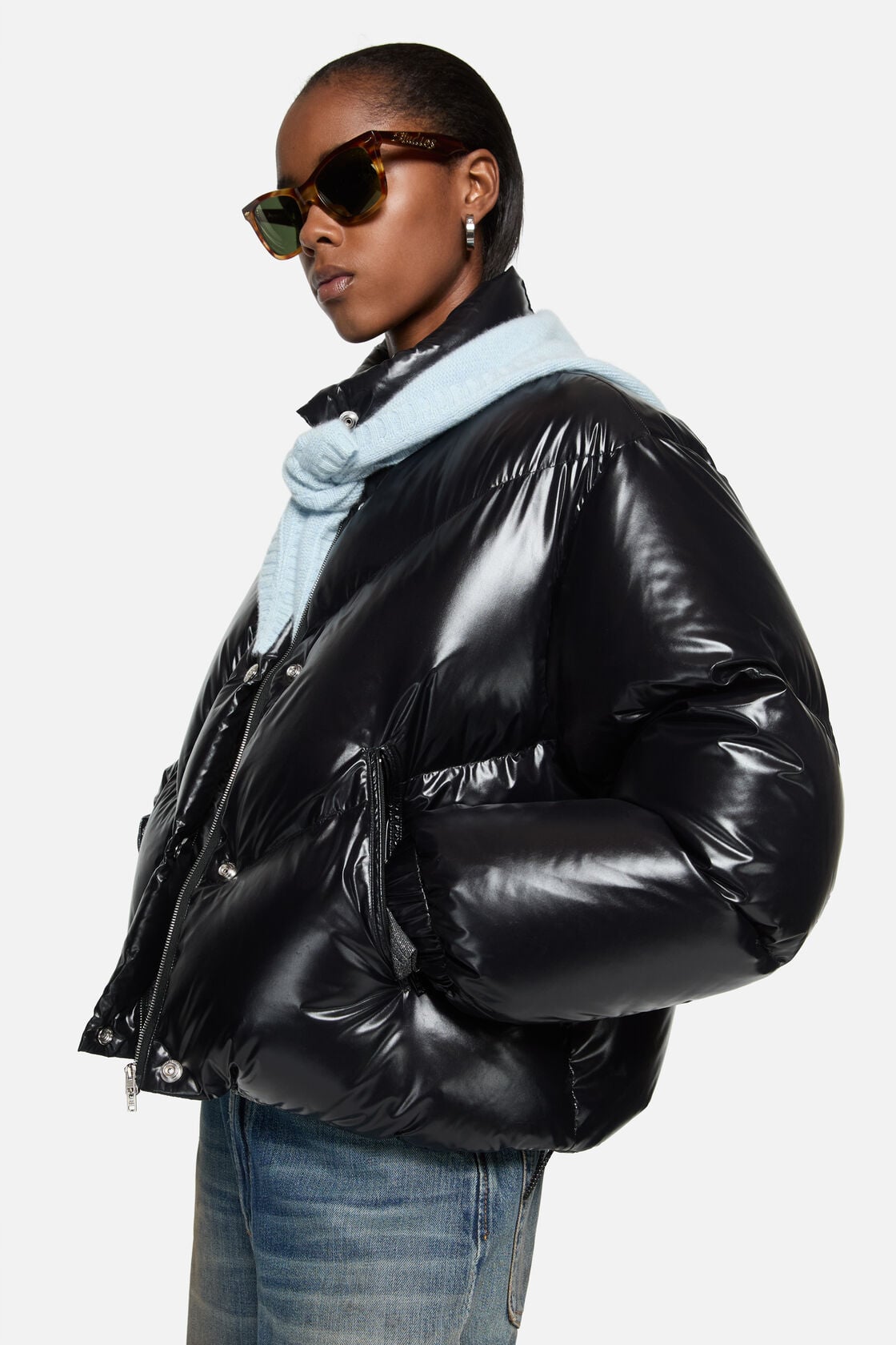 Quilted Down Jacket, Black, 2000x