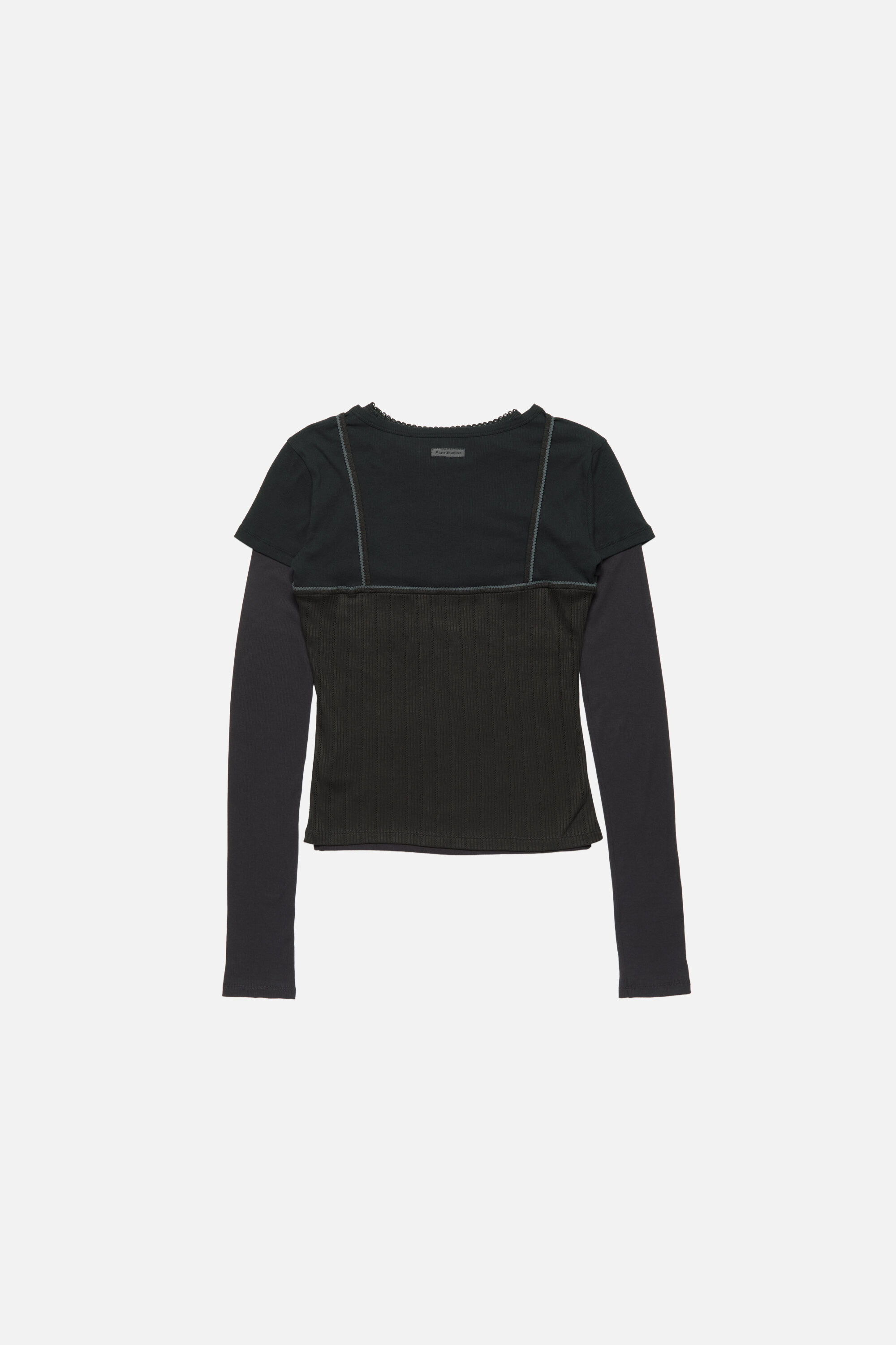 Acne Studios - リボン付きレイヤードジャージーシャツ - ブラック