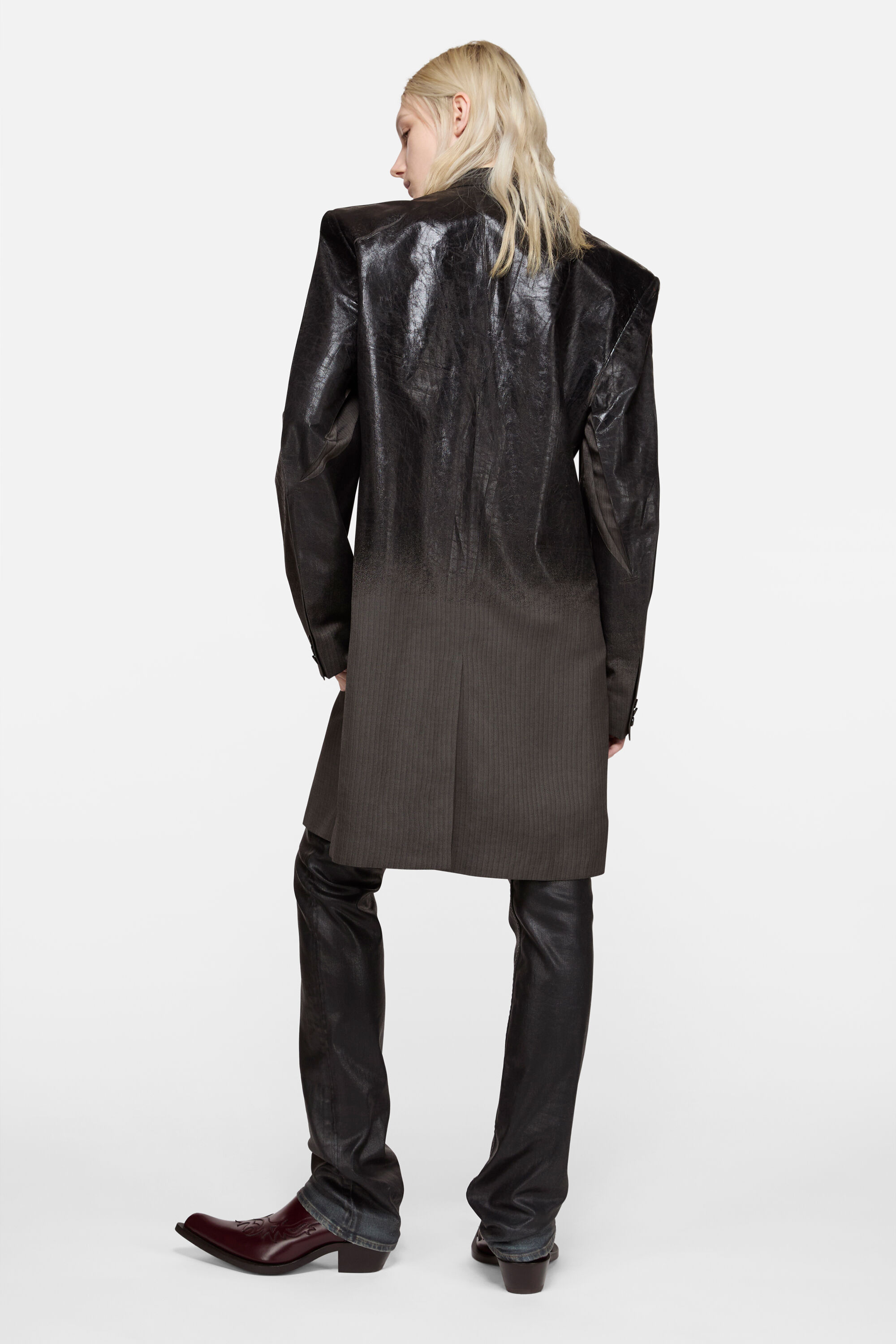 Acne Studios - single-breasted dégradé coat - Multi grey