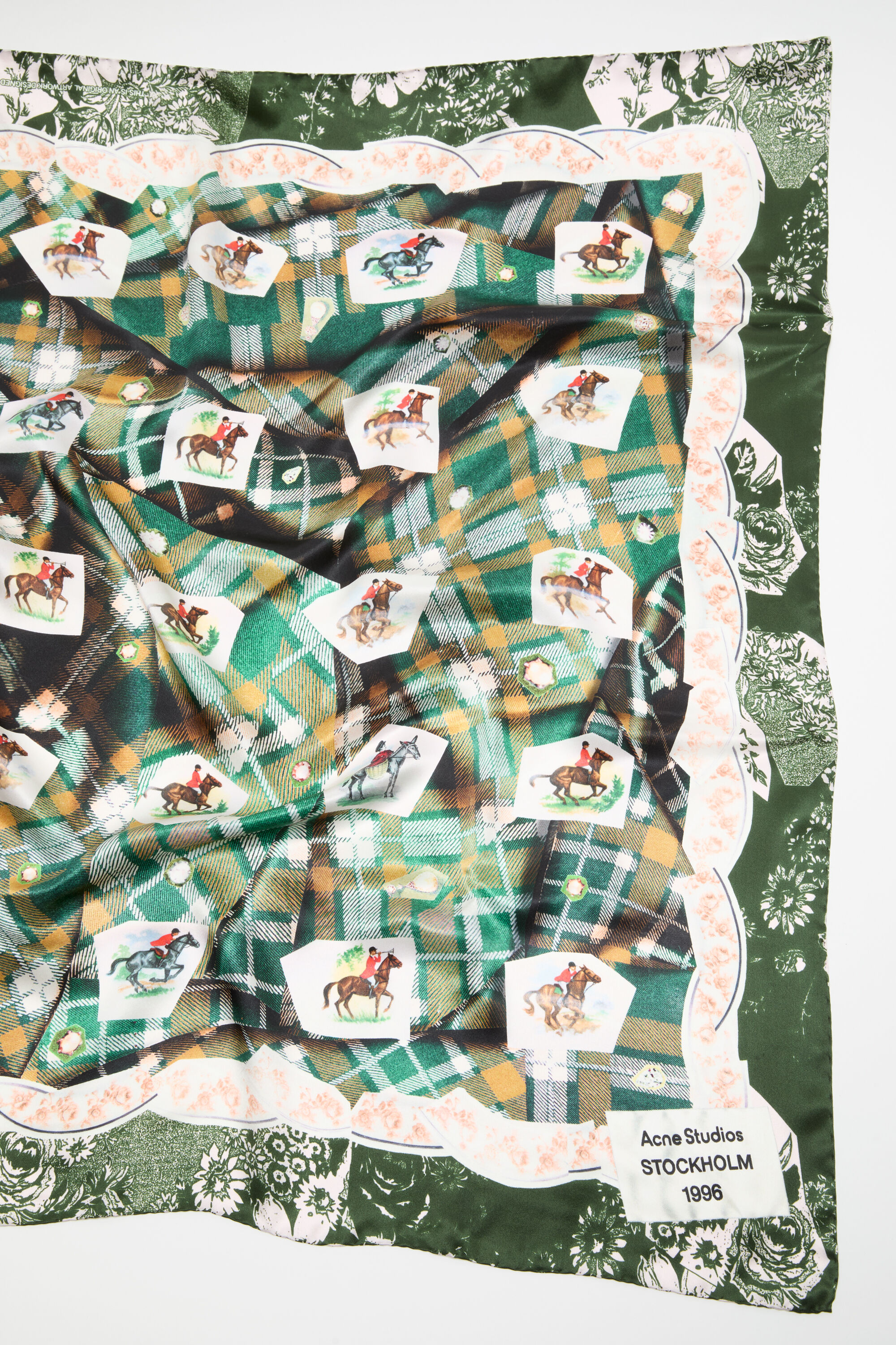 Acne Studios - Printed silk scarf - Green