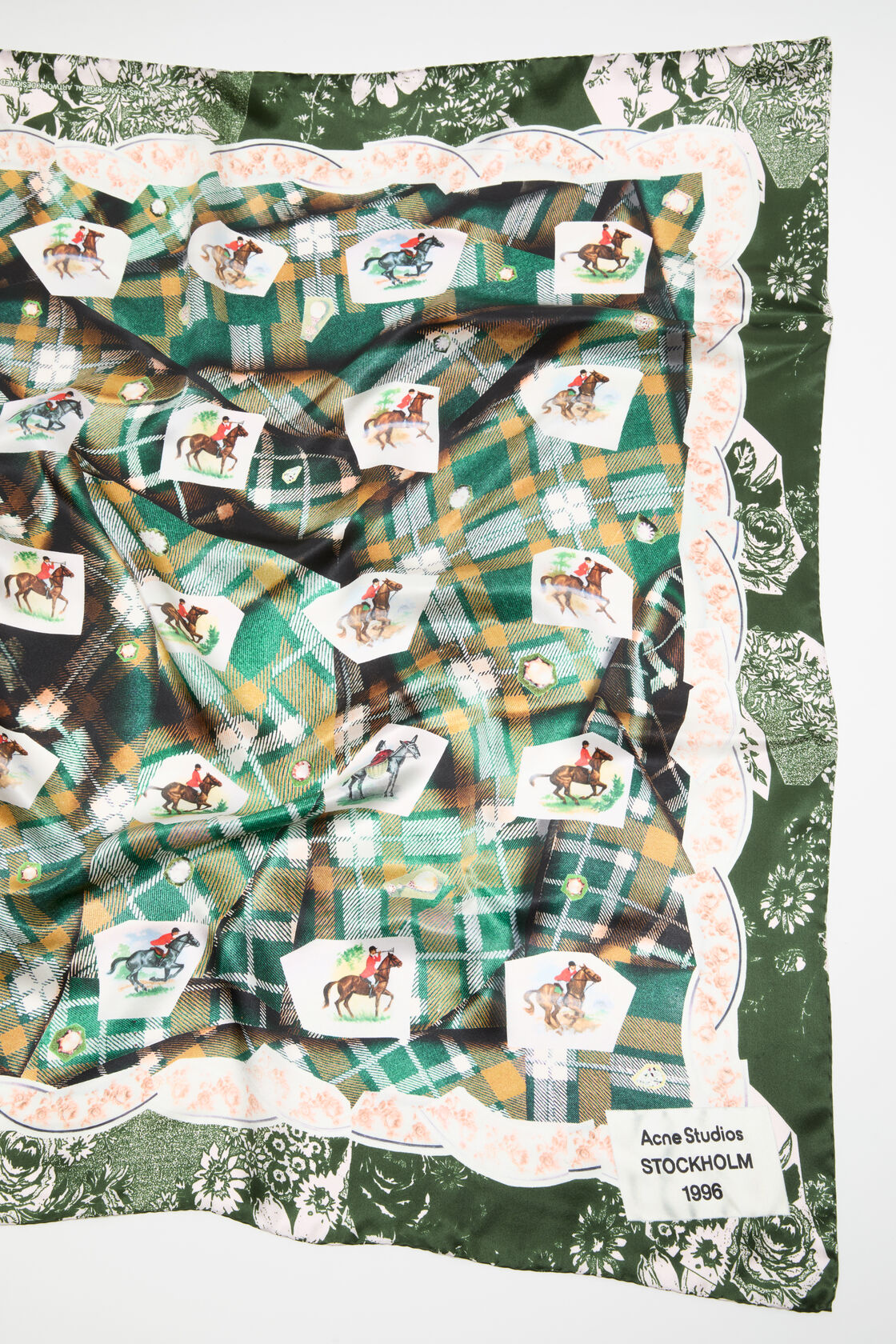 Printed silk scarf, Green, 2000x