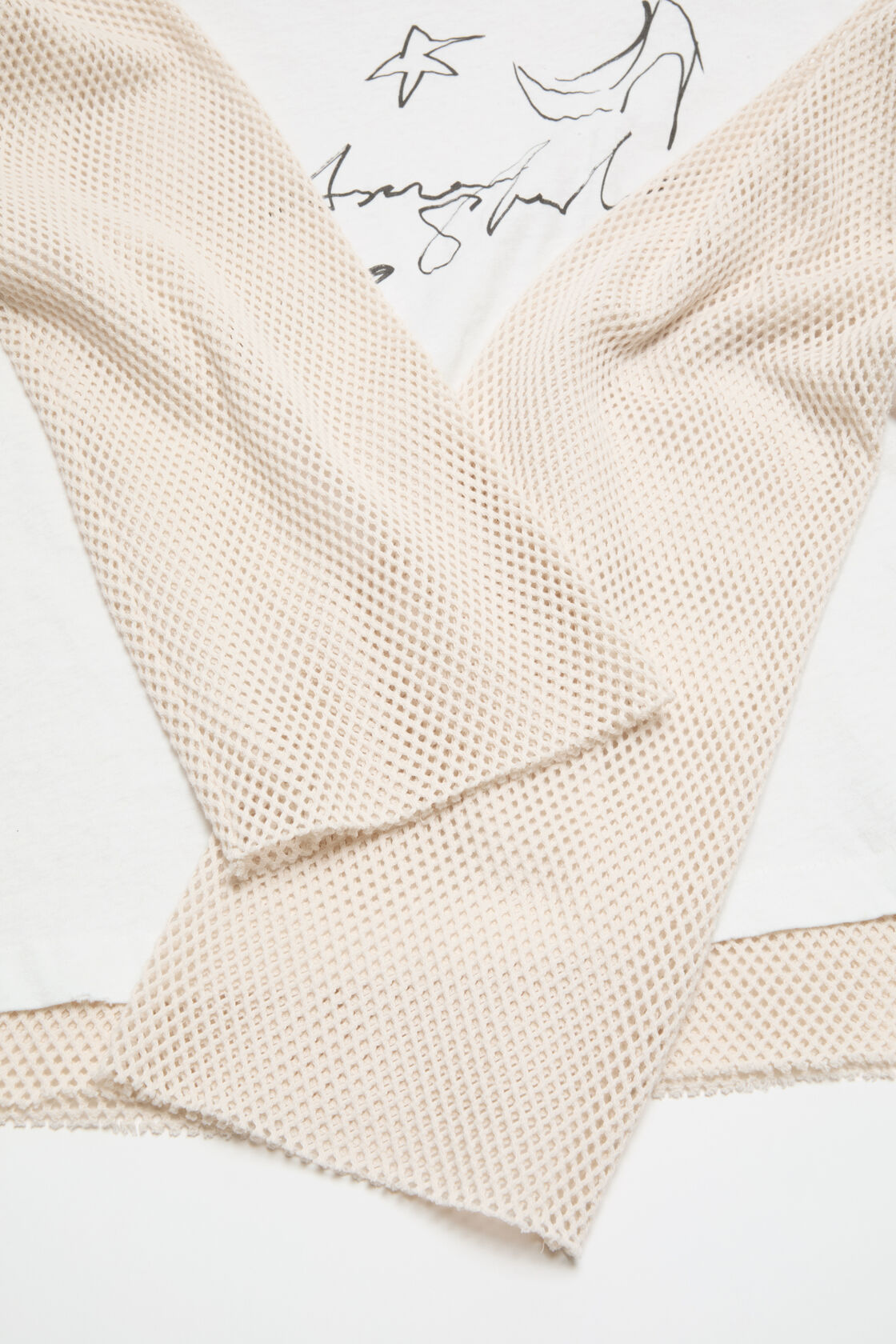 Layered mesh t-shirt, Off white, 2000x