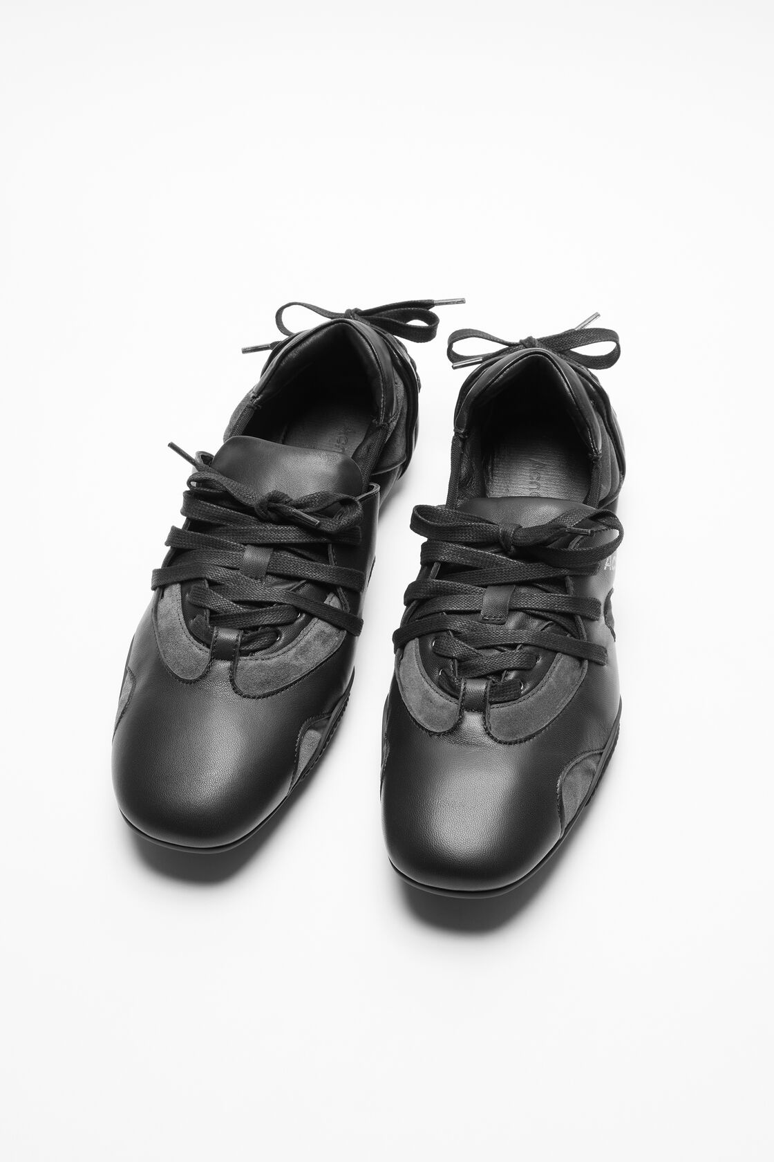 Leather lace-up shoes, Off black/black, 2000x