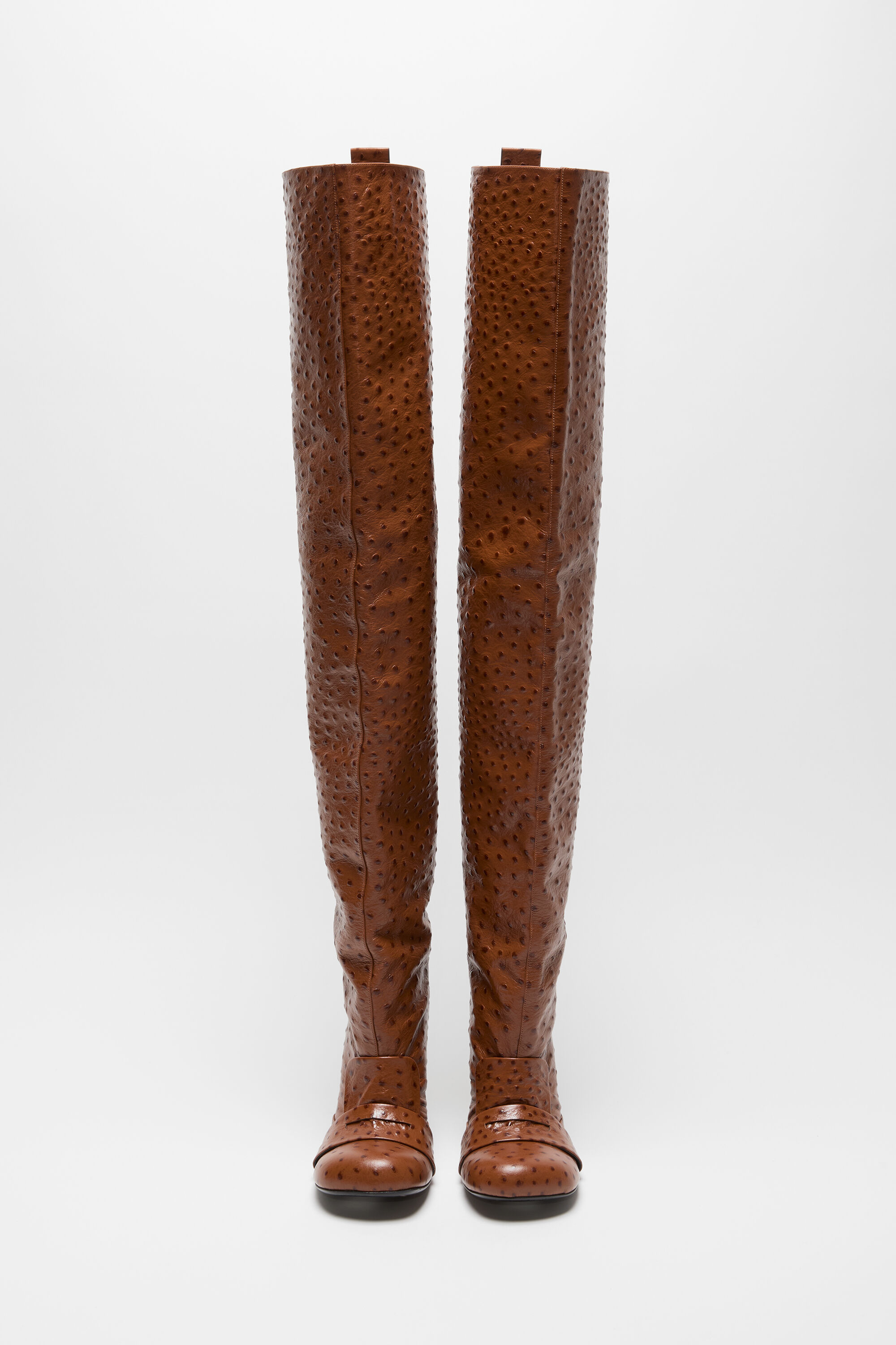 Acne Studios - サイハイレザーブーツ - コニャックブラウン