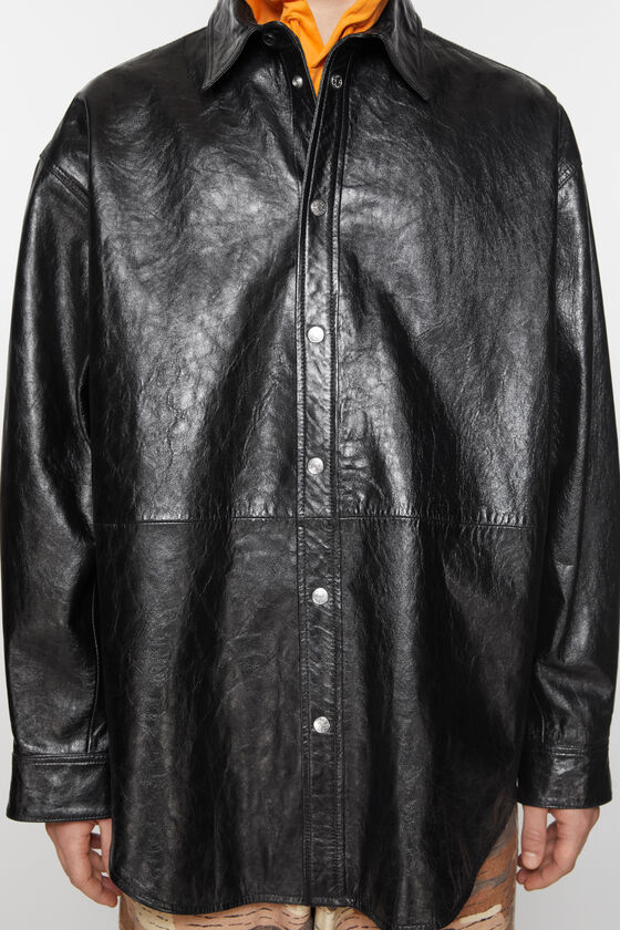 Acne Studios - Leather shirt jacket - Black