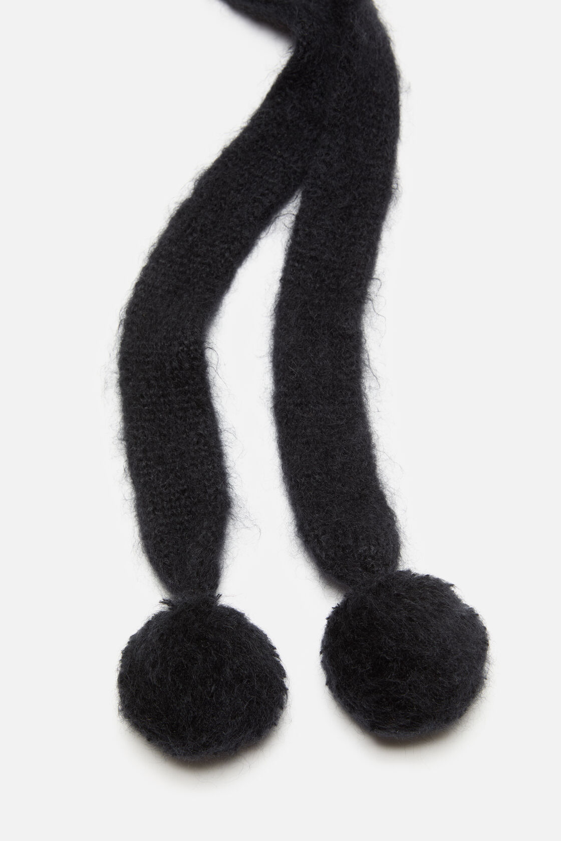 Mohair cap with earflaps, Black, 2000x