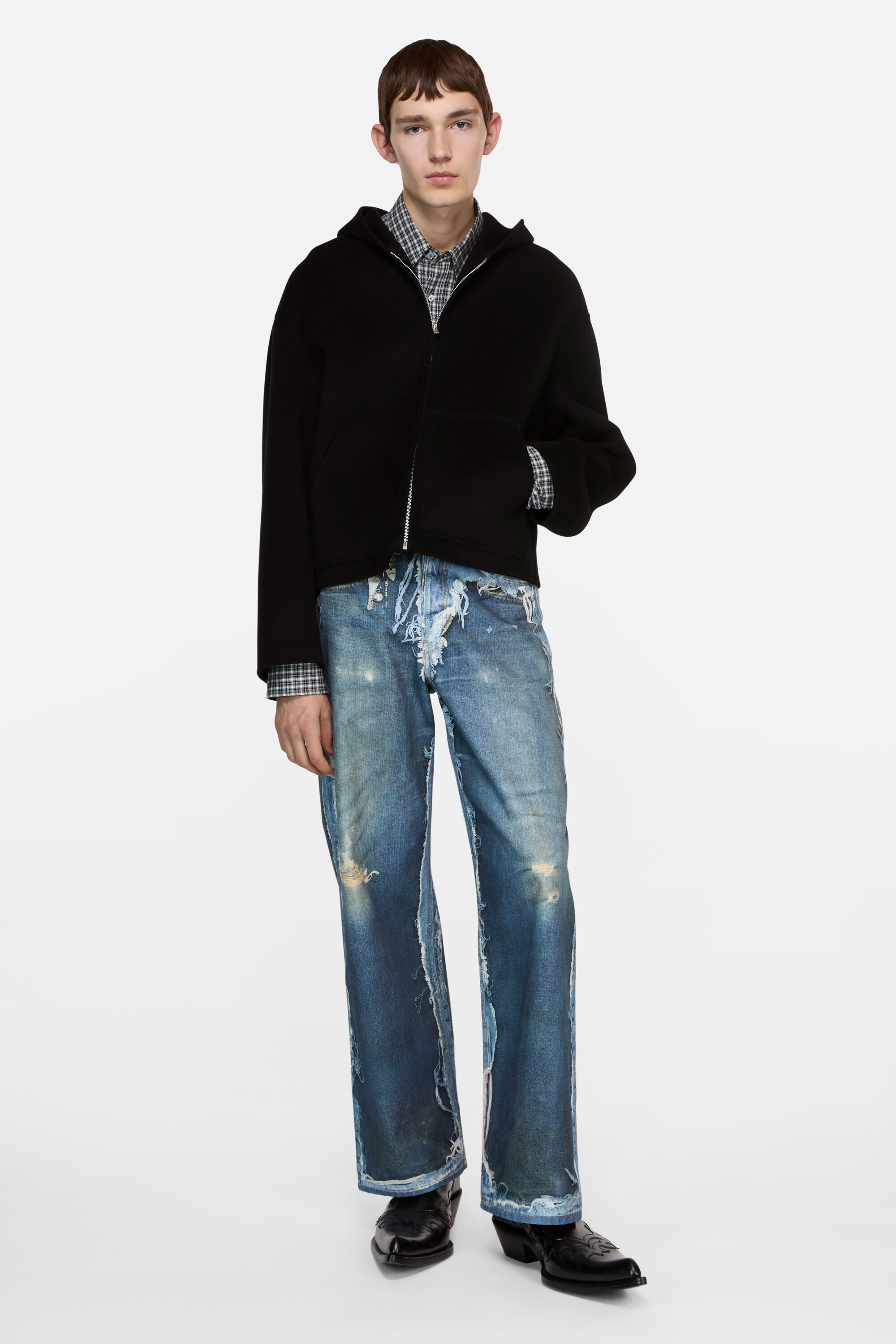 Acne Studios - Cashmere jacket with hood - Black