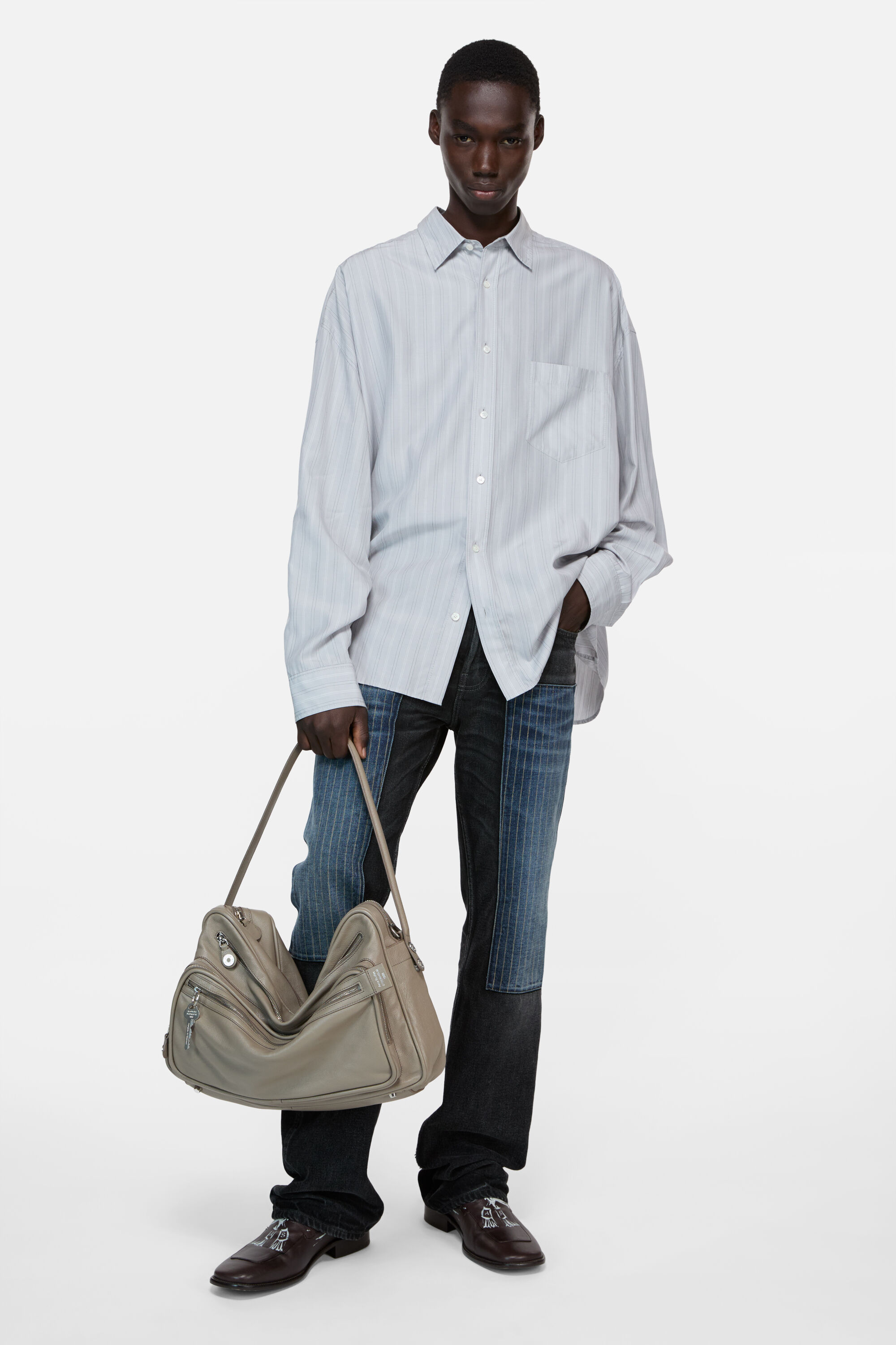 STRIPED BUTTON-UP