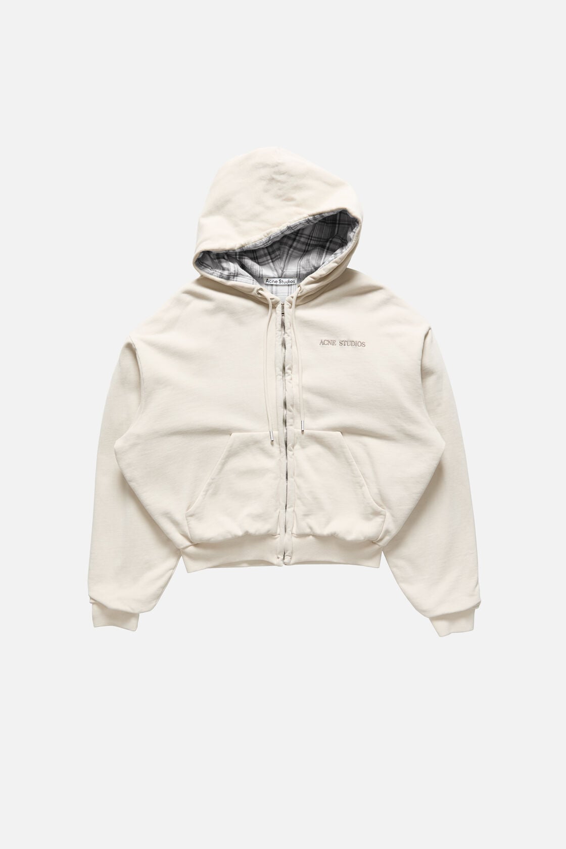 Fleece hoodie with logo, Pebble beige, 2000x