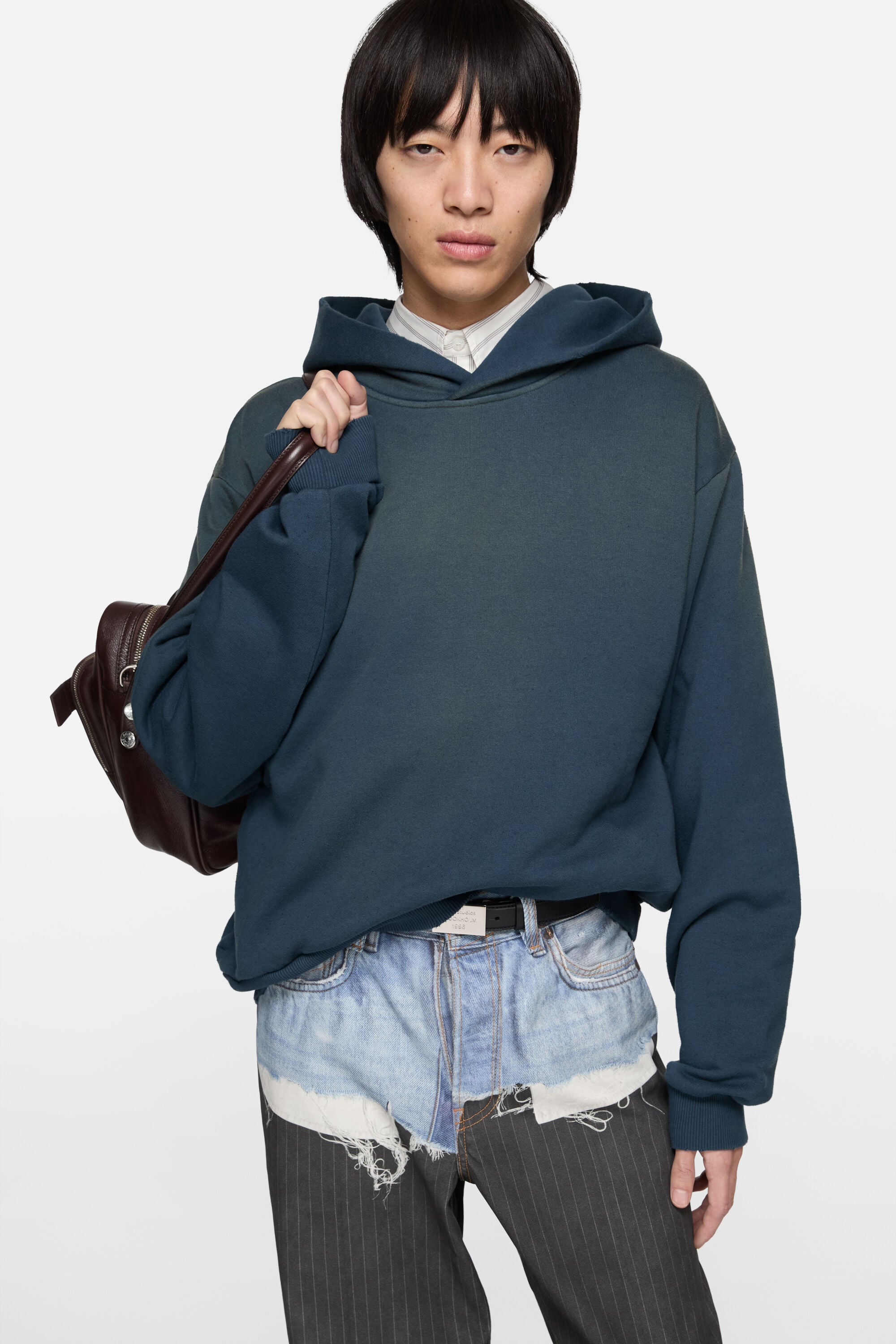 Acne Studios - フリースロゴフーディ - ディープブルー