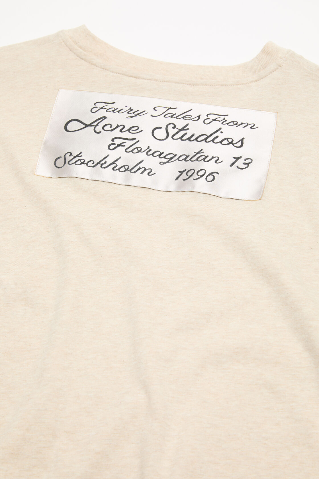 Gathered t-shirt with logo, Beige melange, 2000x