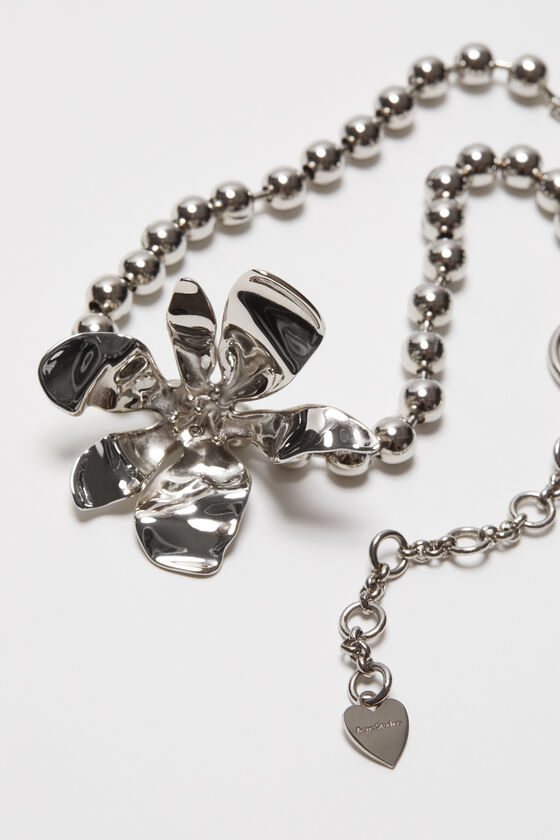 Acne Studios - Flower necklace - Silver/transparent
