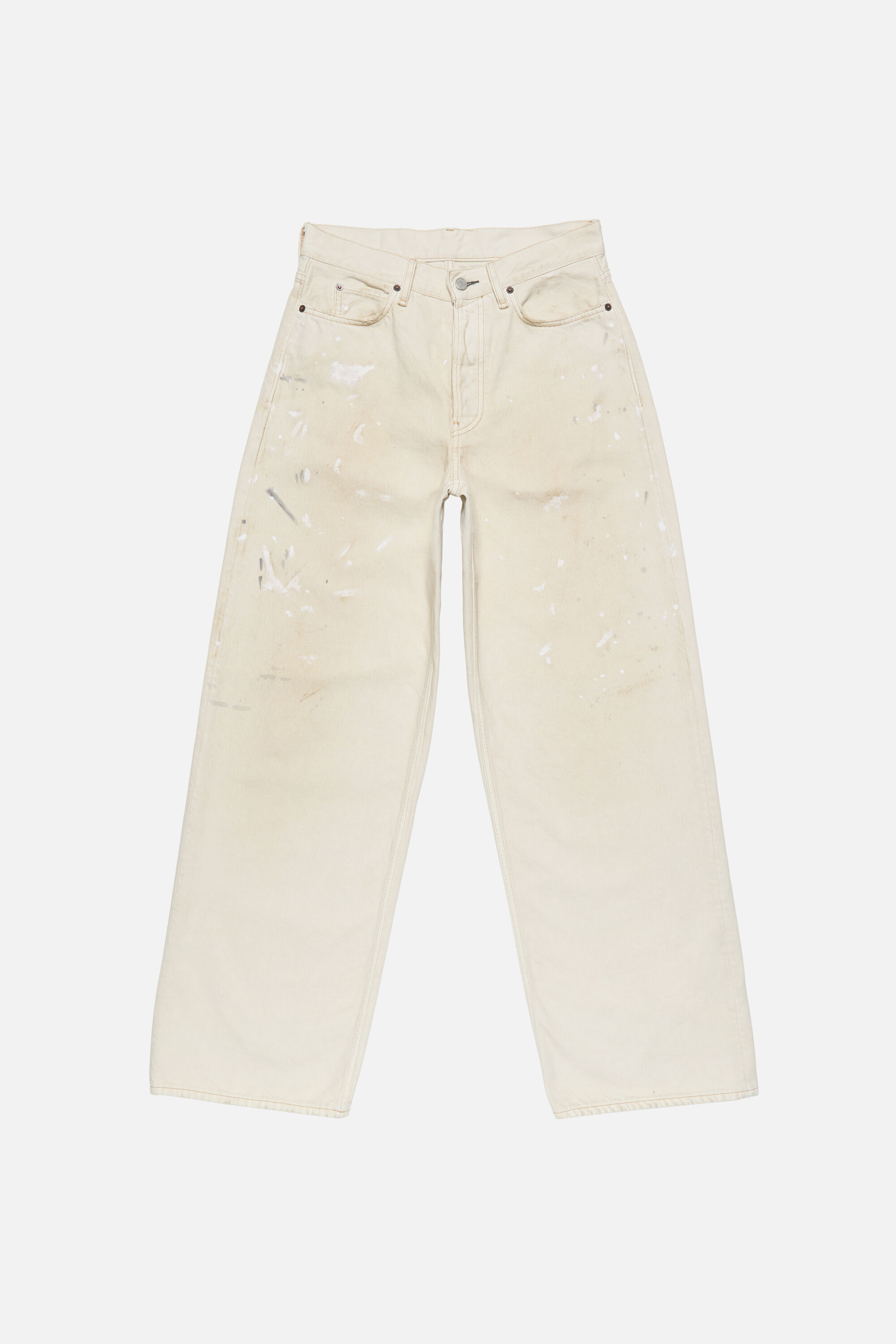 Acne Studios - Loose fit jeans with leather pockets - White