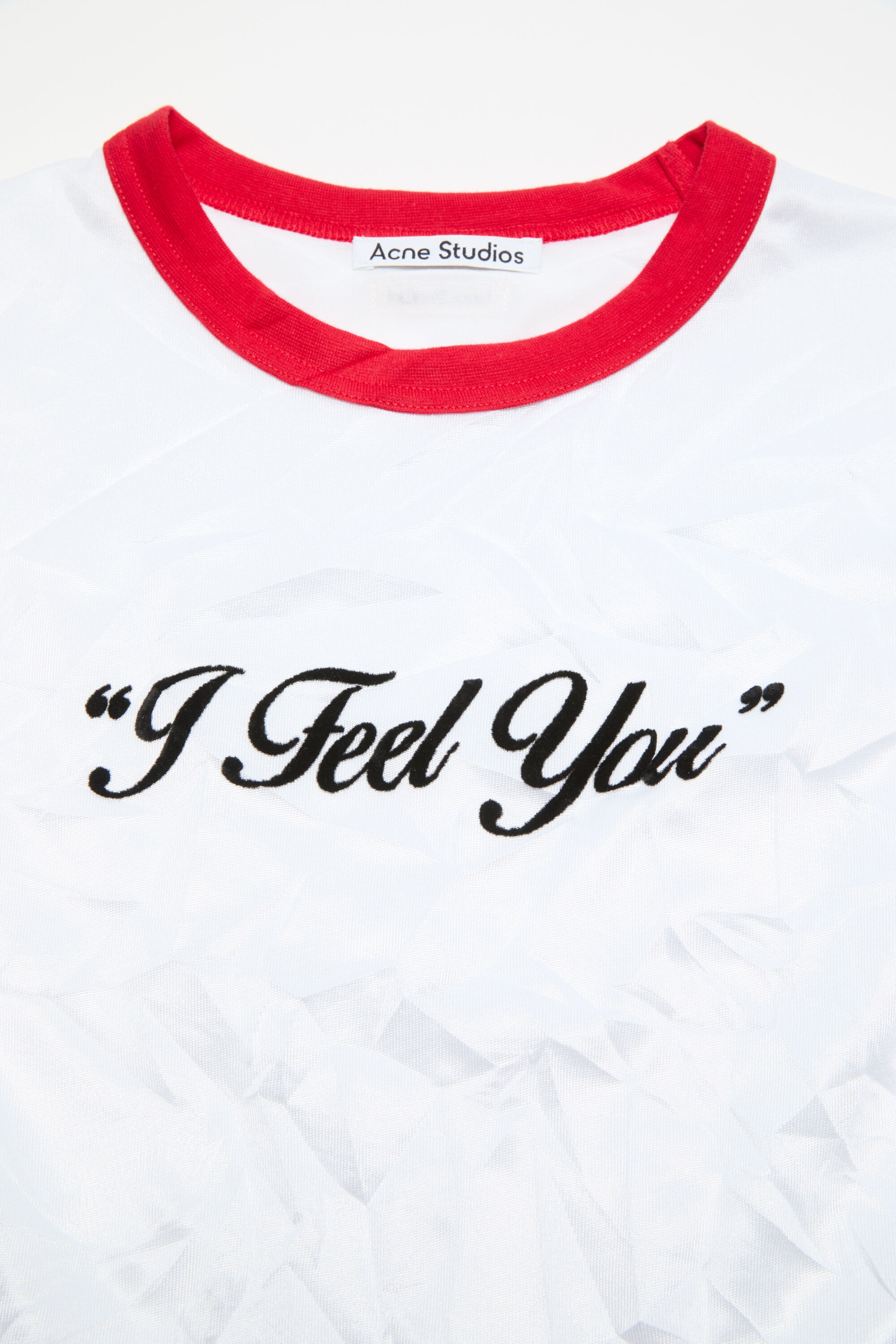 Acne Studios - Crinkled logo t-shirt - White/red