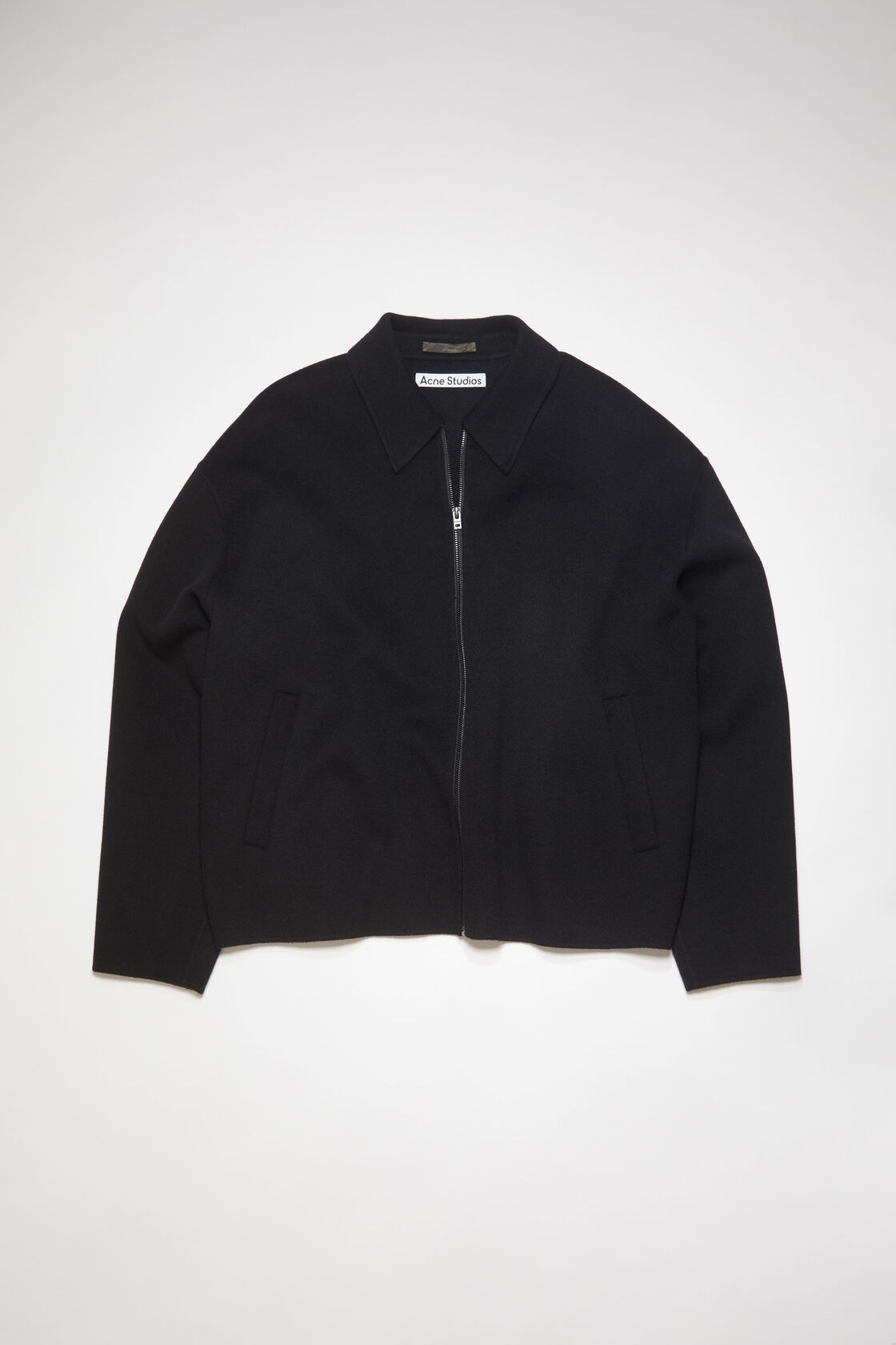 Wool zipper jacket, Black, 2000x