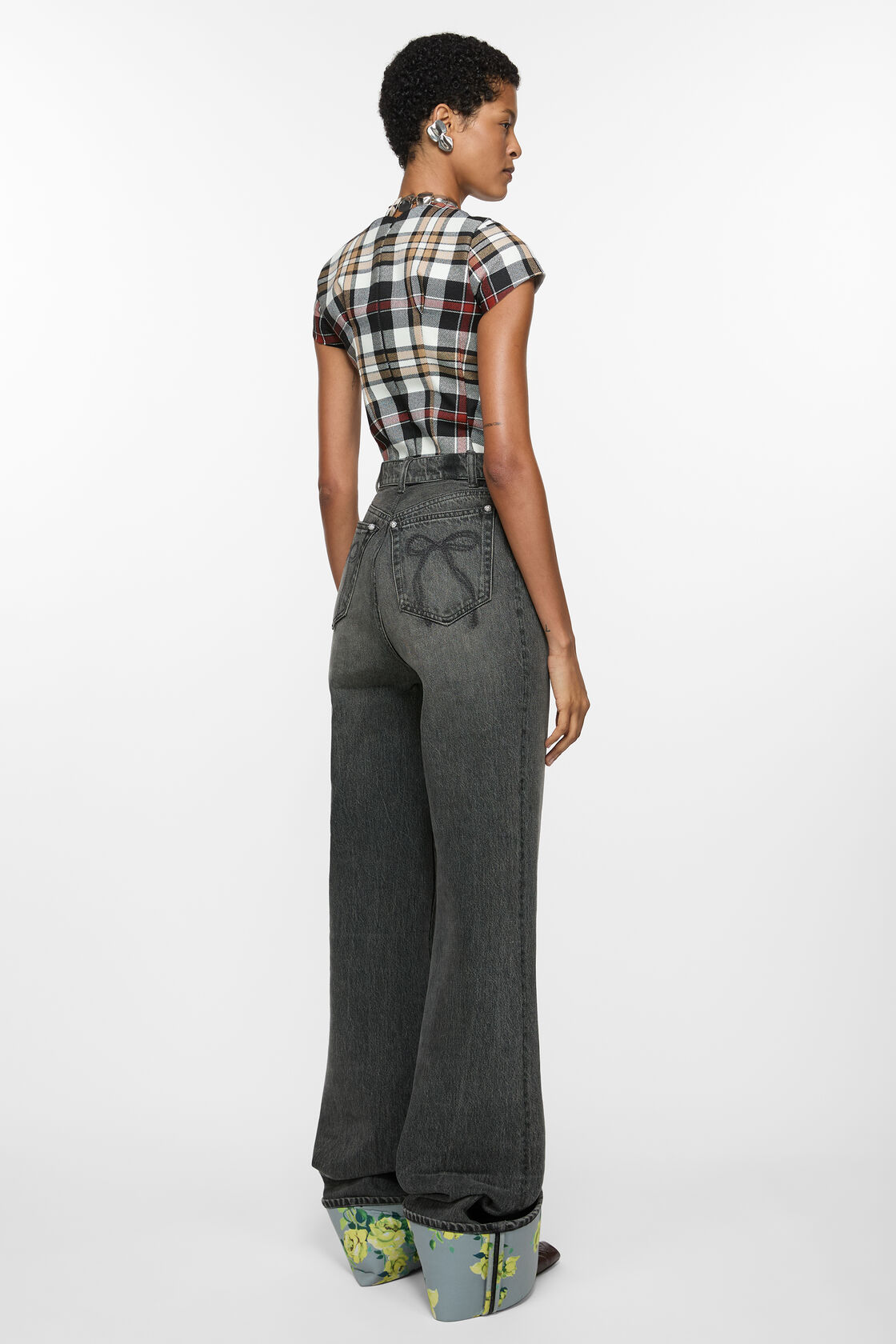 Denim bonded trousers, Anthracite grey, 2000x
