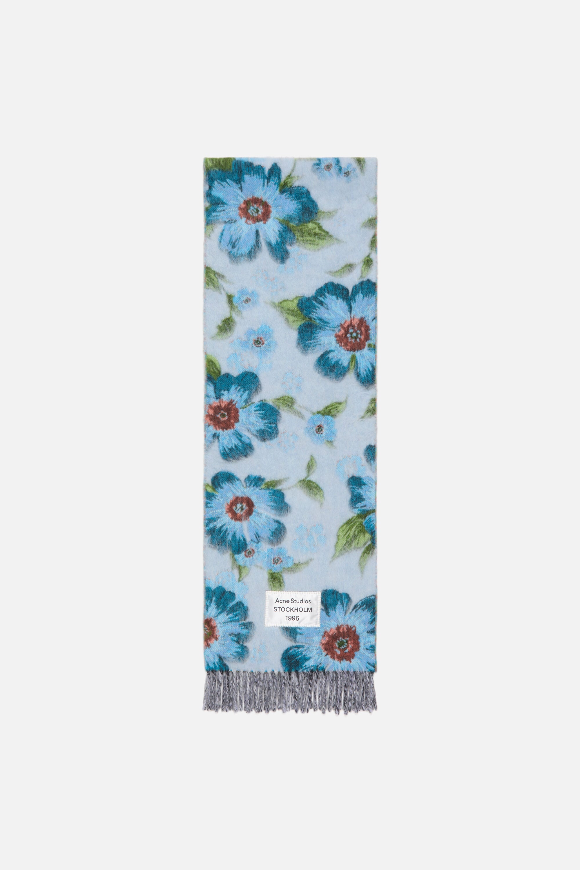 Acne Studios - Floral alpaca wool scarf - Blue