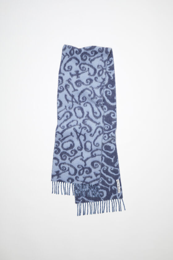 blue monogram shawl