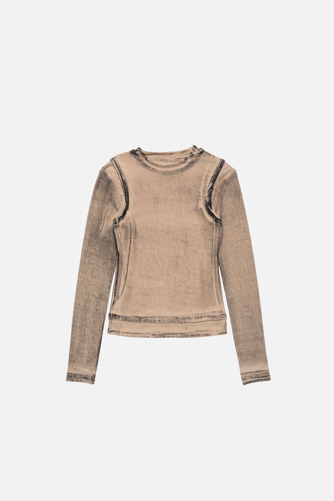 Layered Printed T-shirt, Pumpkin orange, 2000x