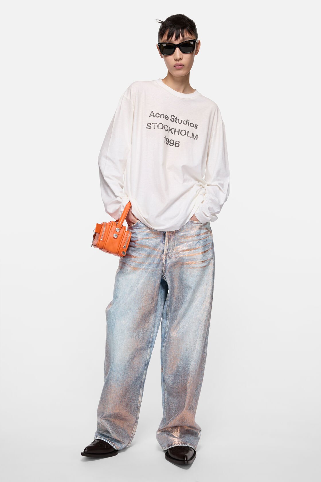 Loose glitter jeans &ndash; 1981, Rose copper/light blue, 2000x