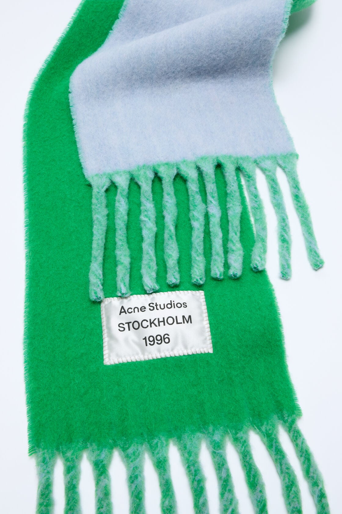 Bicolour Alpaca Scarf, Green/light blue, 2000x