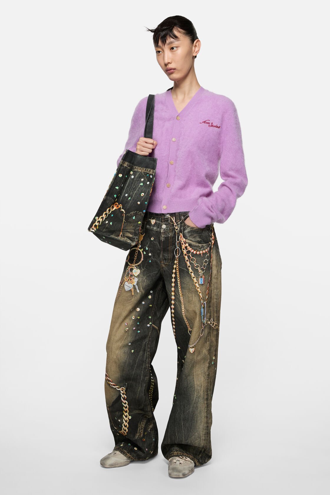 Cashmere cardigan - Year of the Horse, Pink/purple, 2000x