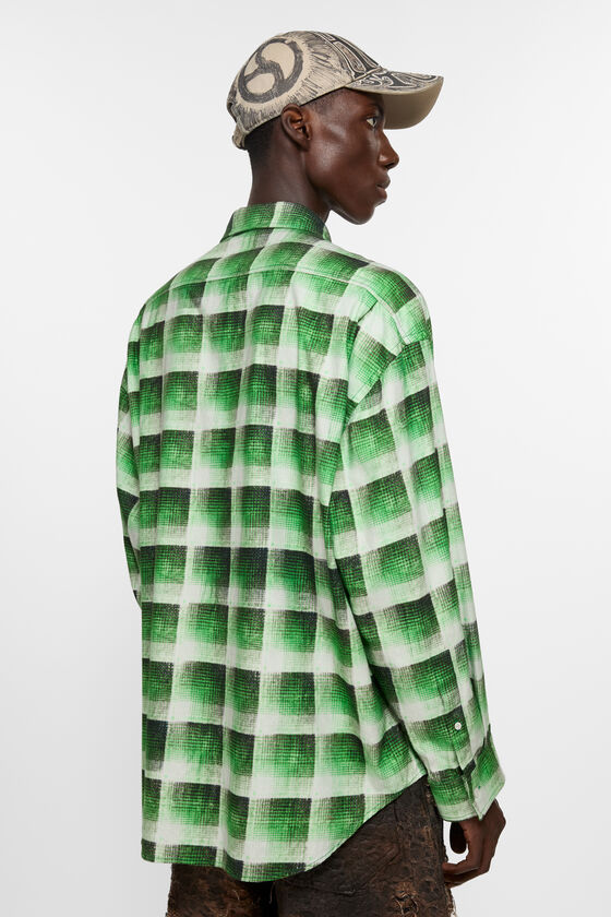 Acne Studios - チェックボタンアップシャツ - グリーン 