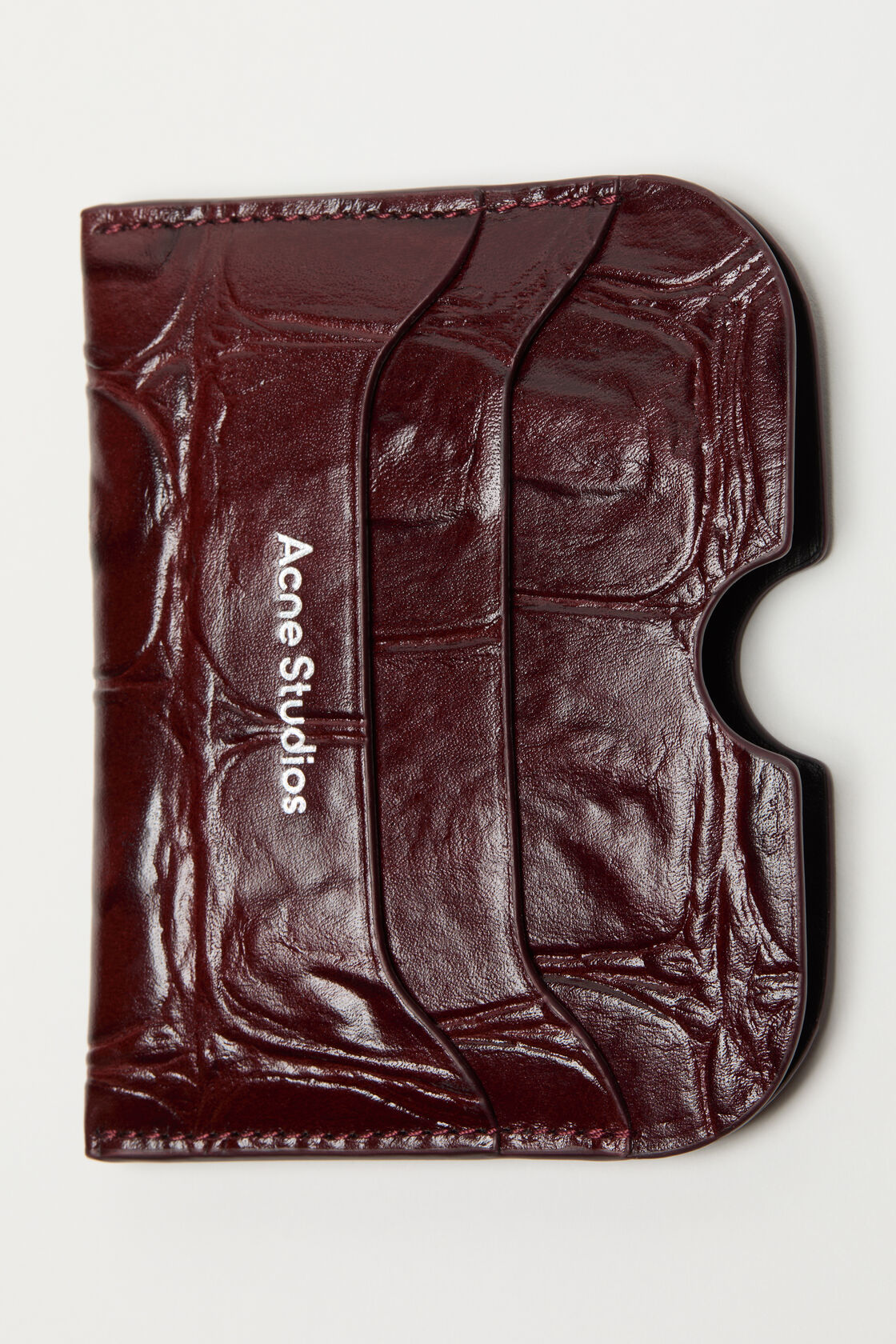 Leather card holder, Burgundy, 2000x