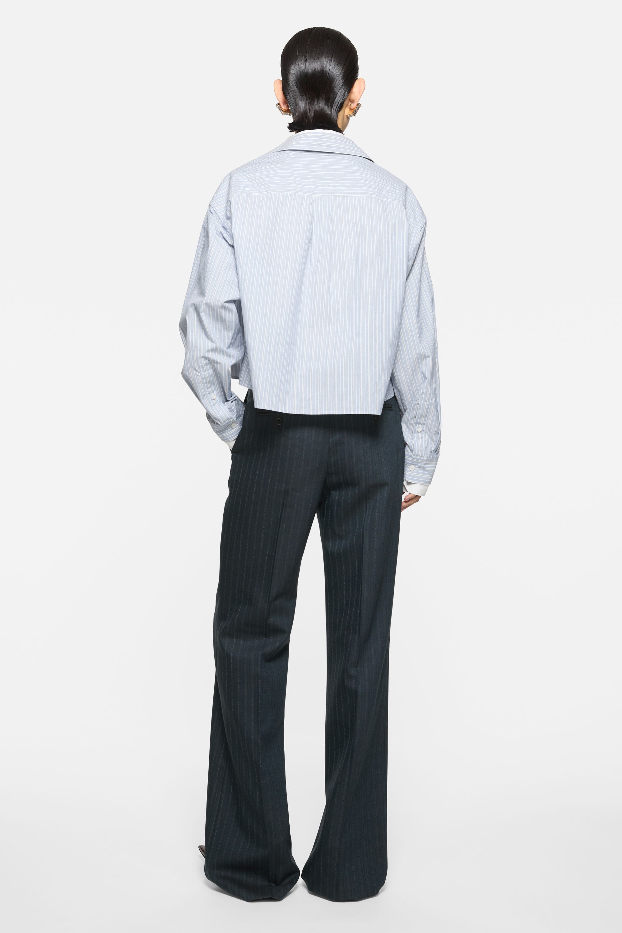Acne Studios - ピンストライプウールスーツトラウザーズ - ブラック