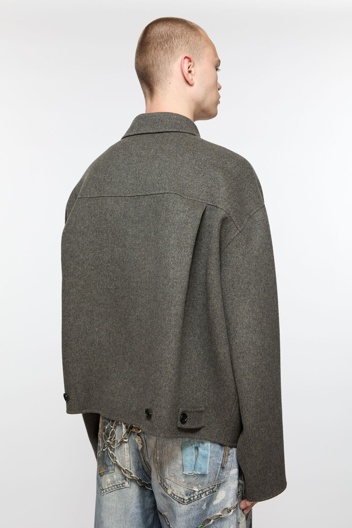 Wool zipper jacket, Graphite grey, 2000x