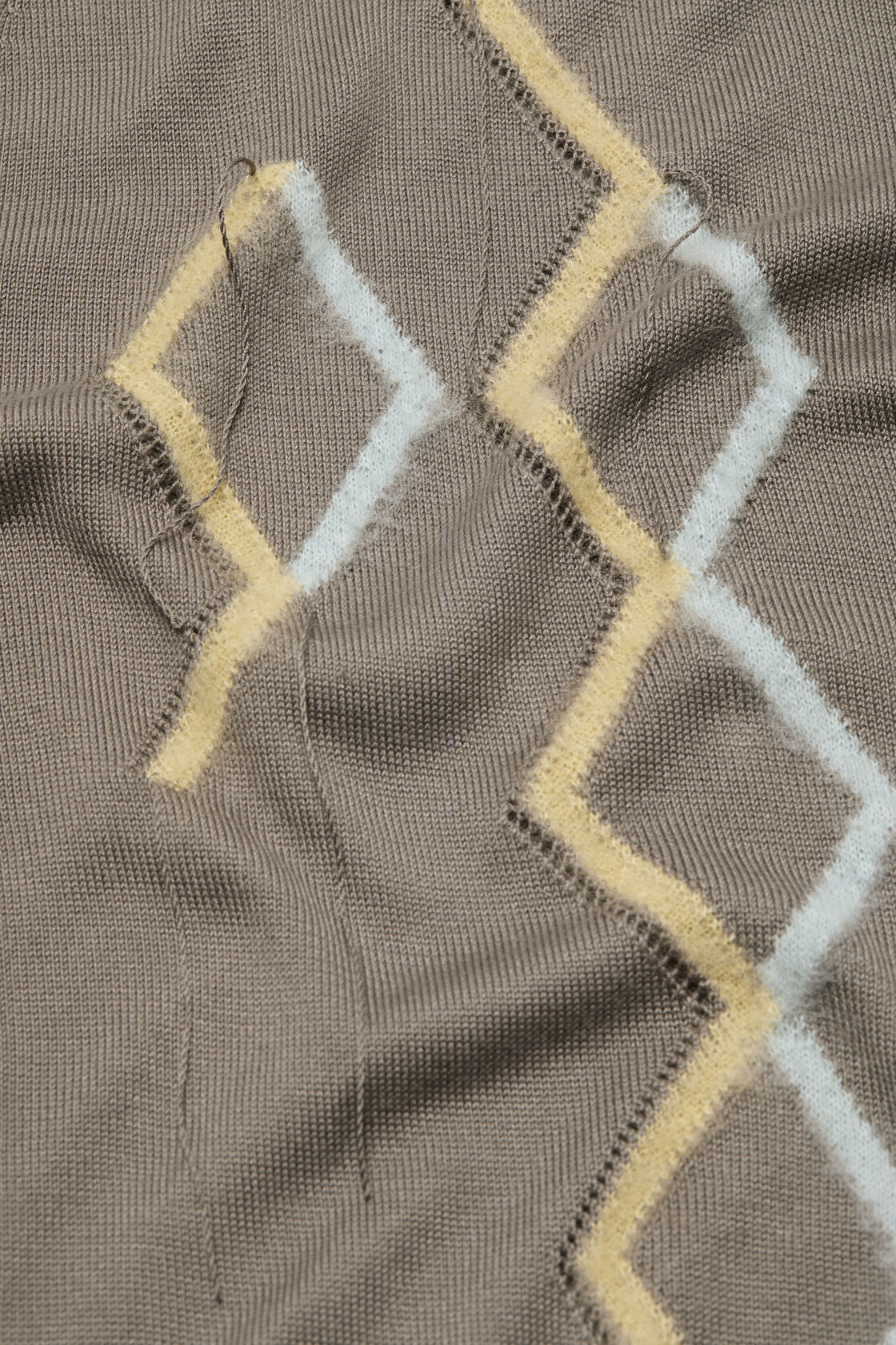 Argyle knit cardigan, Taupe Brown, 2000x