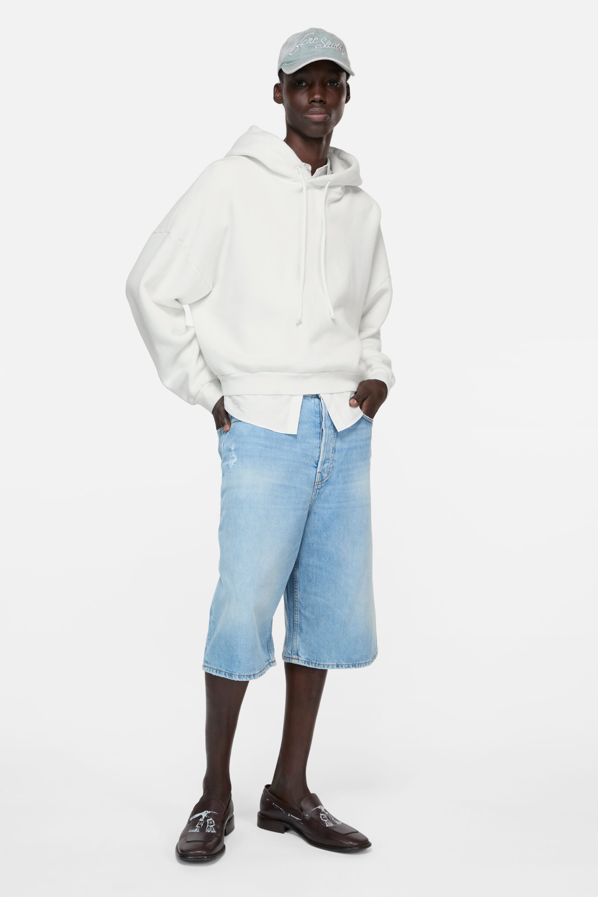 Acne Studios - Logo fleece hoodie - Ice White