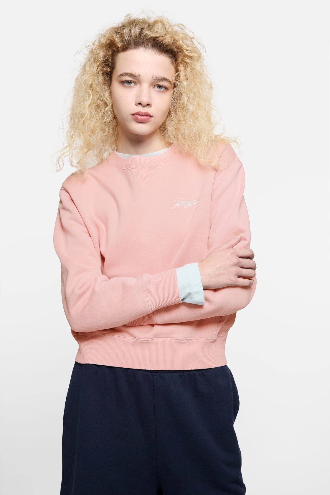 Fleece sweatshirt with logo, Faded pink, 2000x